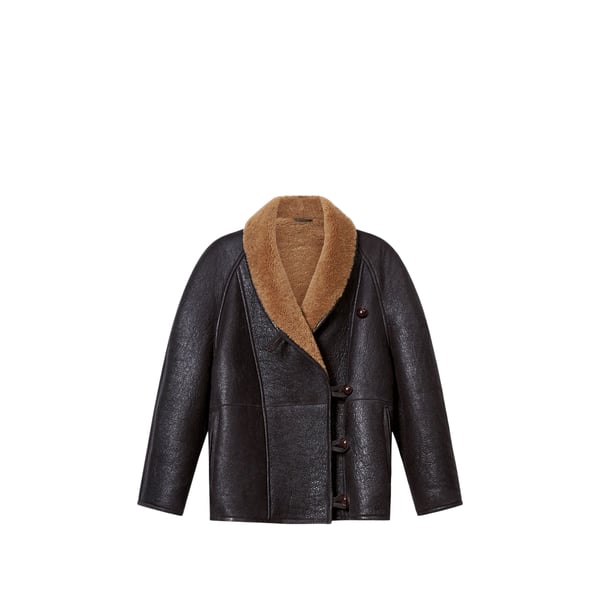 Manteau Camber à col lainé en cuir de mouton retourné Manteau Camber à col lainé en cuir de mouton retourné