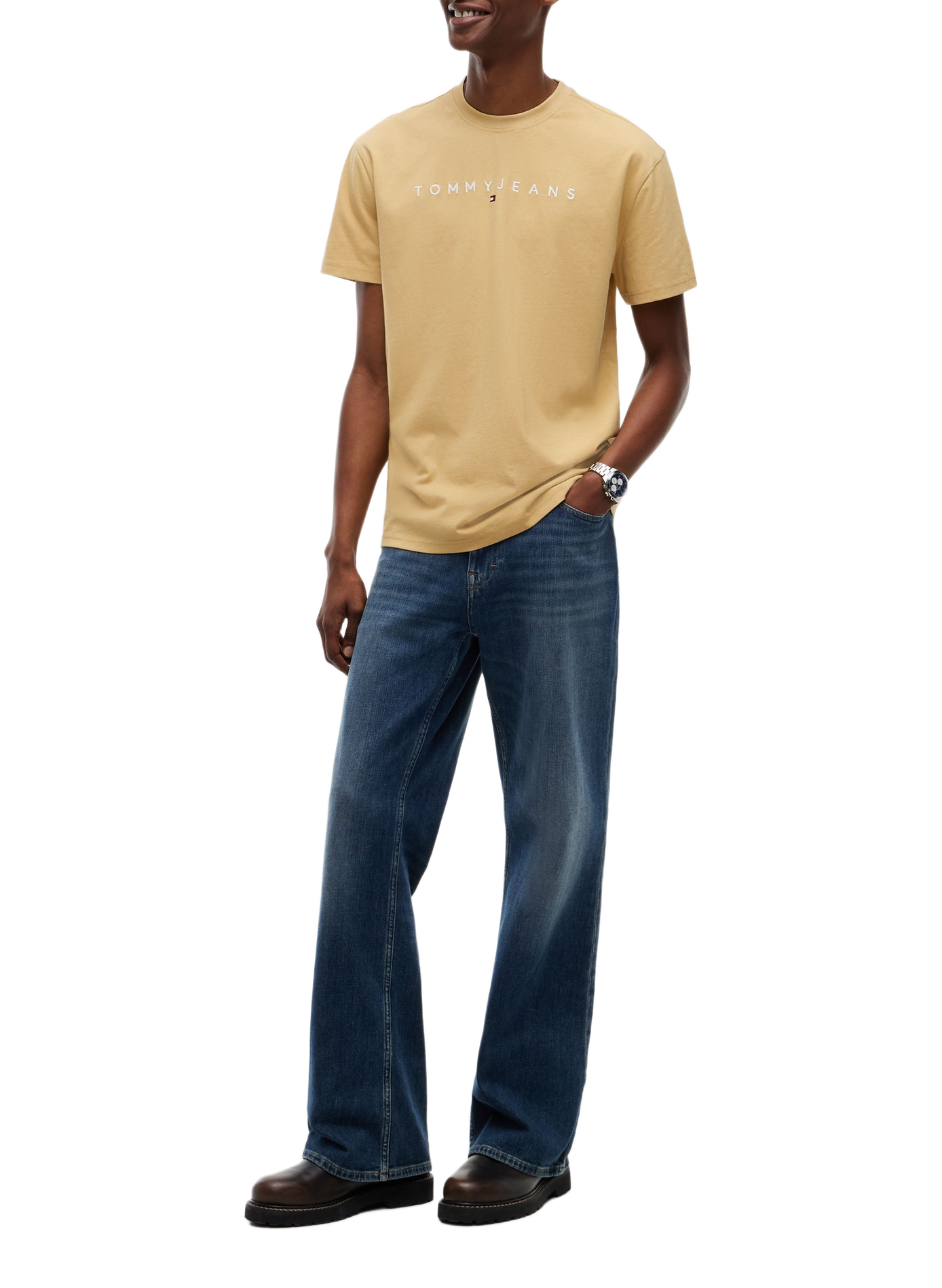 T-shirt à logo brodé TOMMY HILFIGER Beige