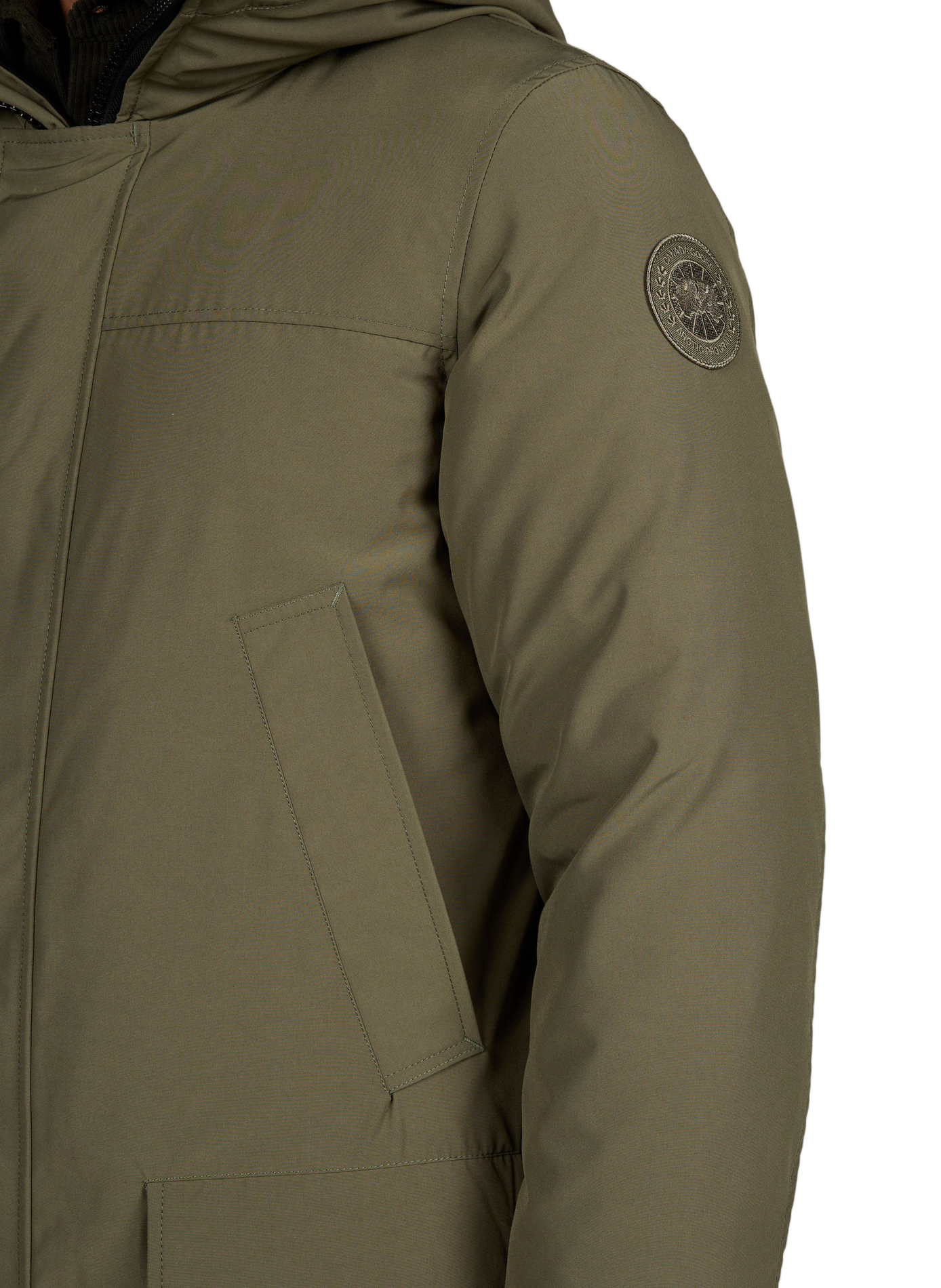 Plain hooded straight parka CANADA GOOSE Khaki