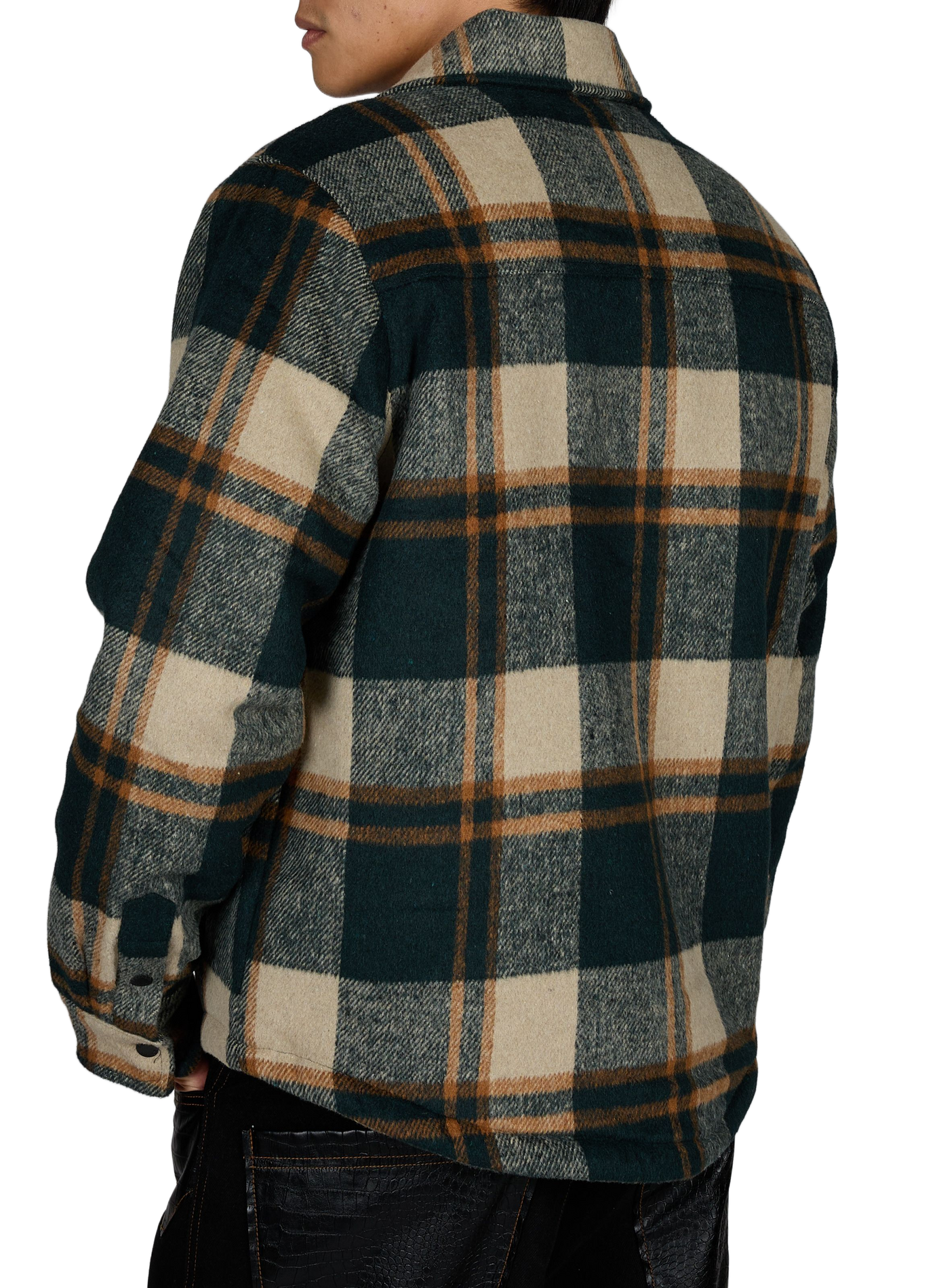 Gerade geschnittene Karojacke mit klassischem Kragen SCHOTT Khaki