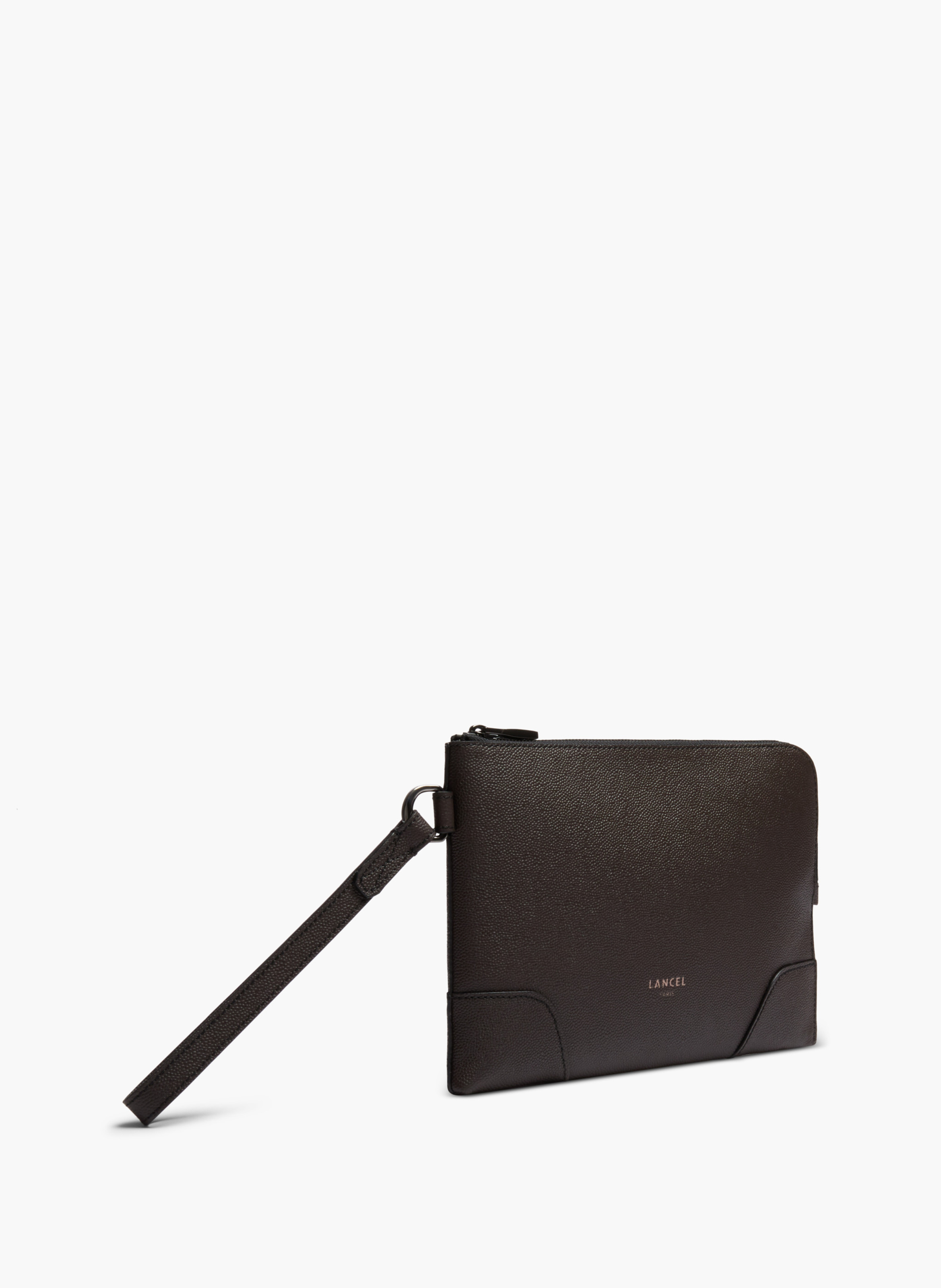 Pochette zippée s charlie de lancel en cuir LANCEL Gris