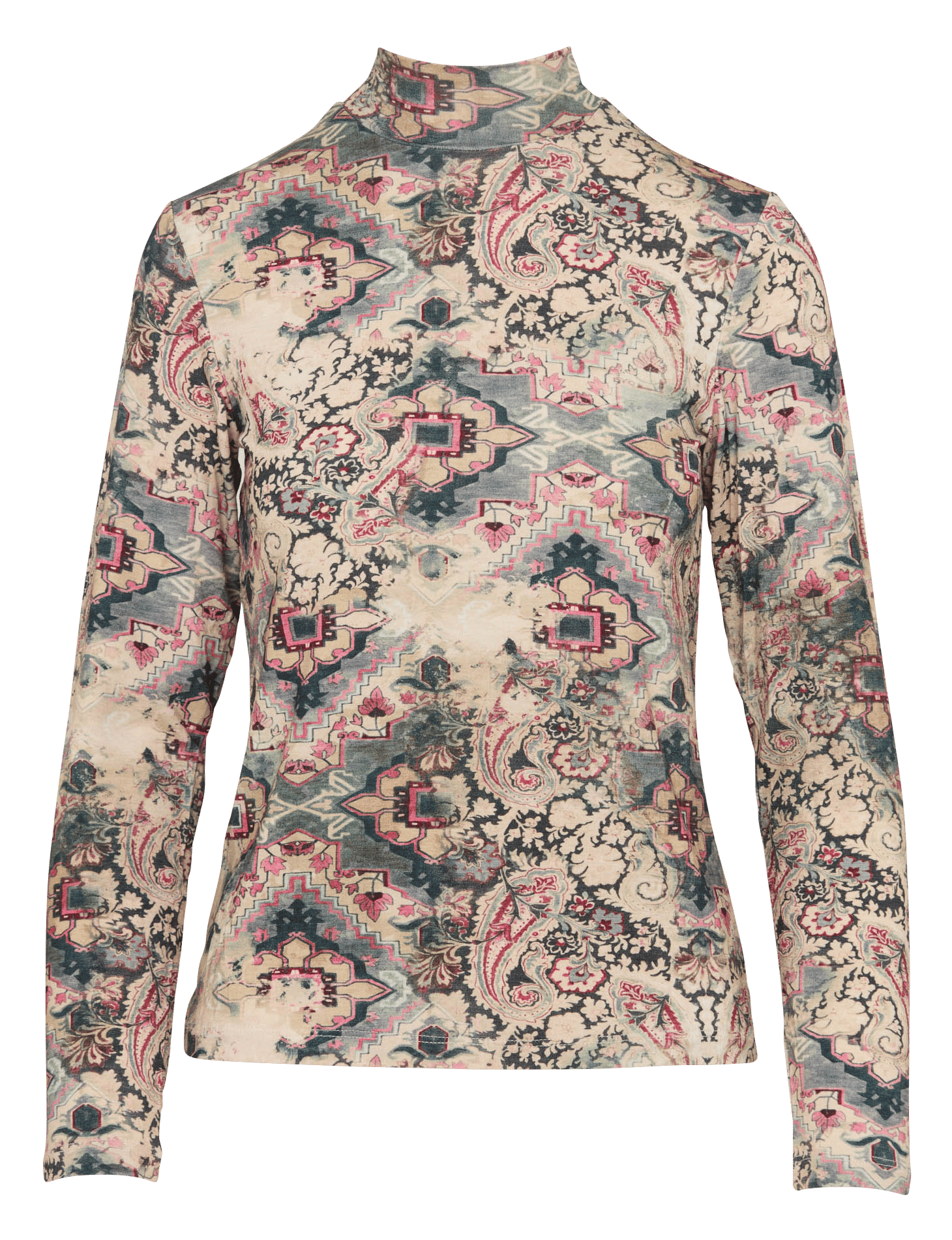 T-shirt met lange mouwen, print en opstaande kraag LA FEE MARABOUTEE Wit