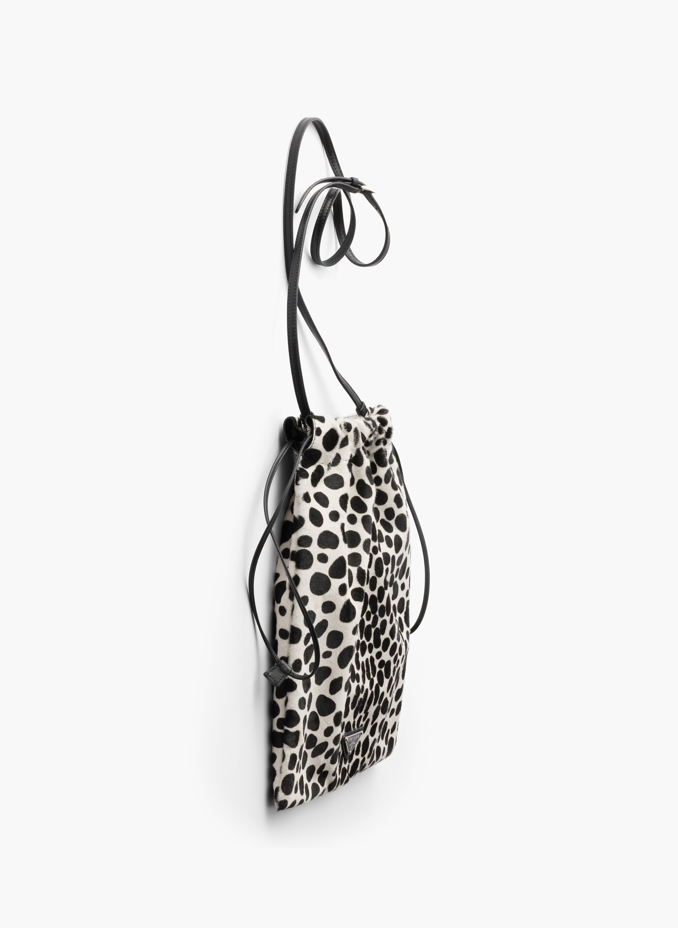 Pochette en cuir de veau à imprimé wish PRADA Blanc