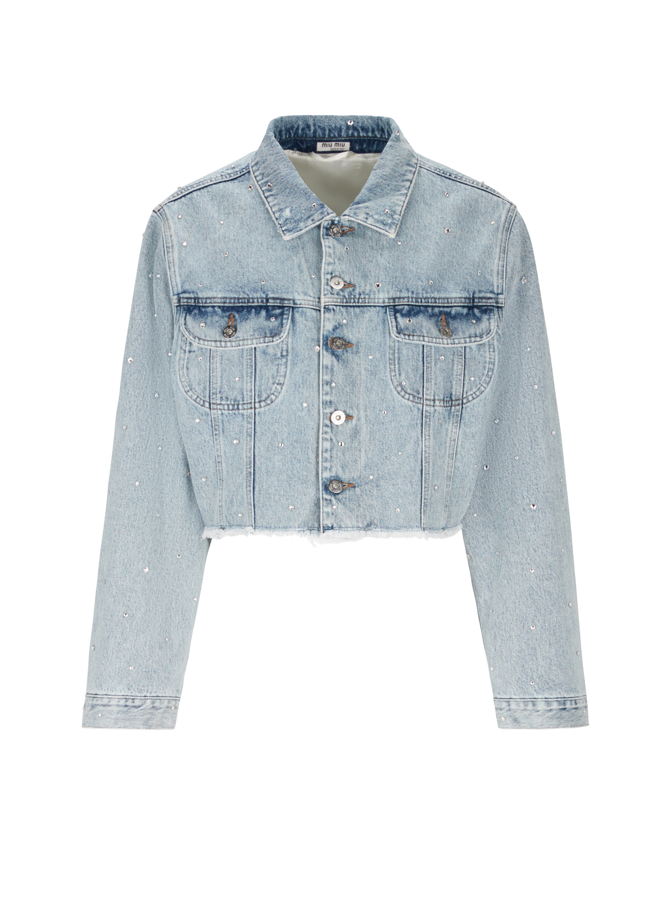 Veste strassée en denim