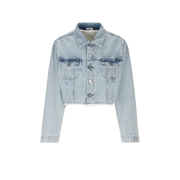Veste strassée en denim