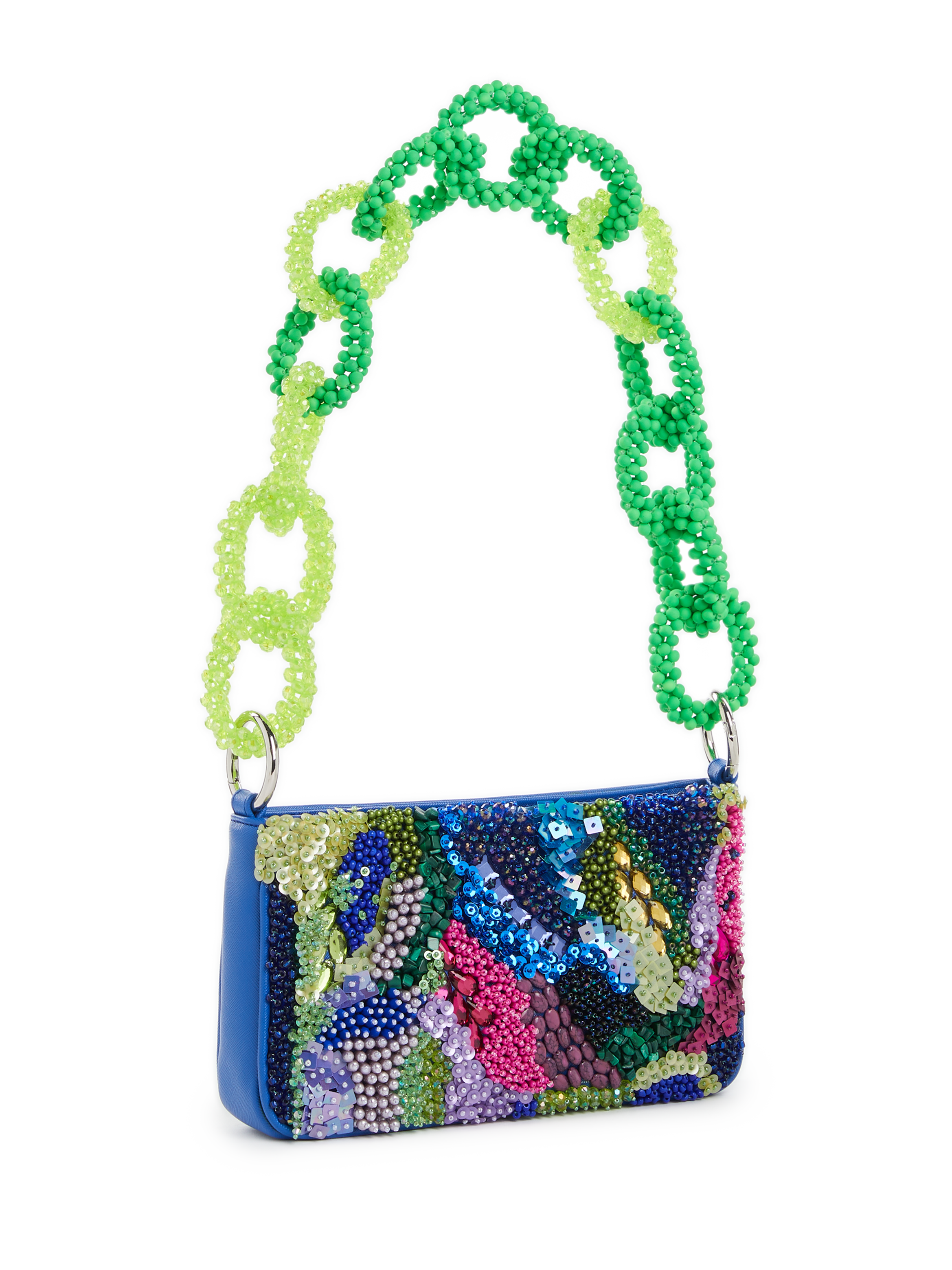 Sac baguette à ornements perles et sequins