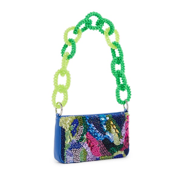 Sac baguette à ornements perles et sequins