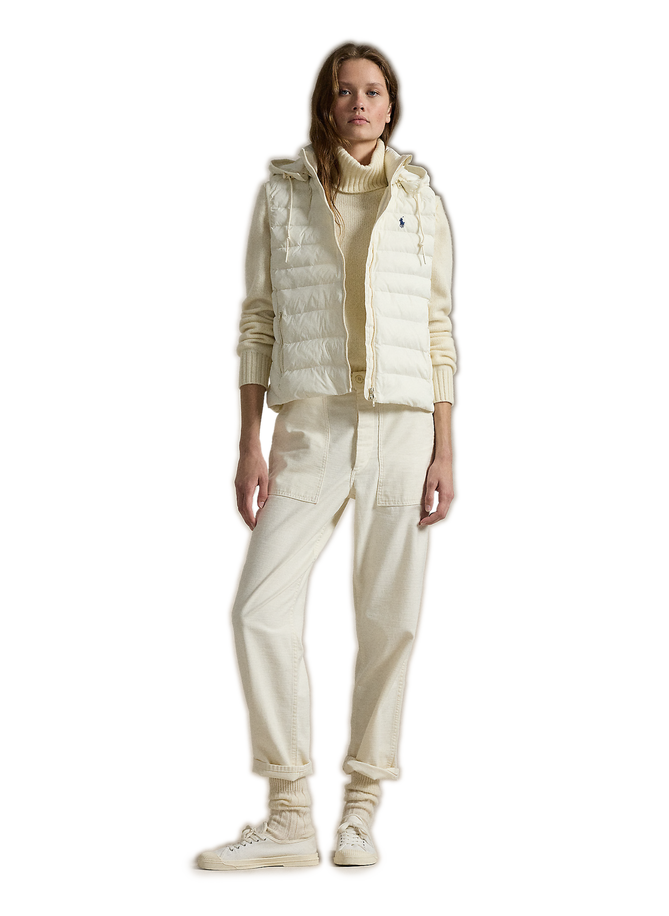 Hooded down jacket POLO RALPH LAUREN White