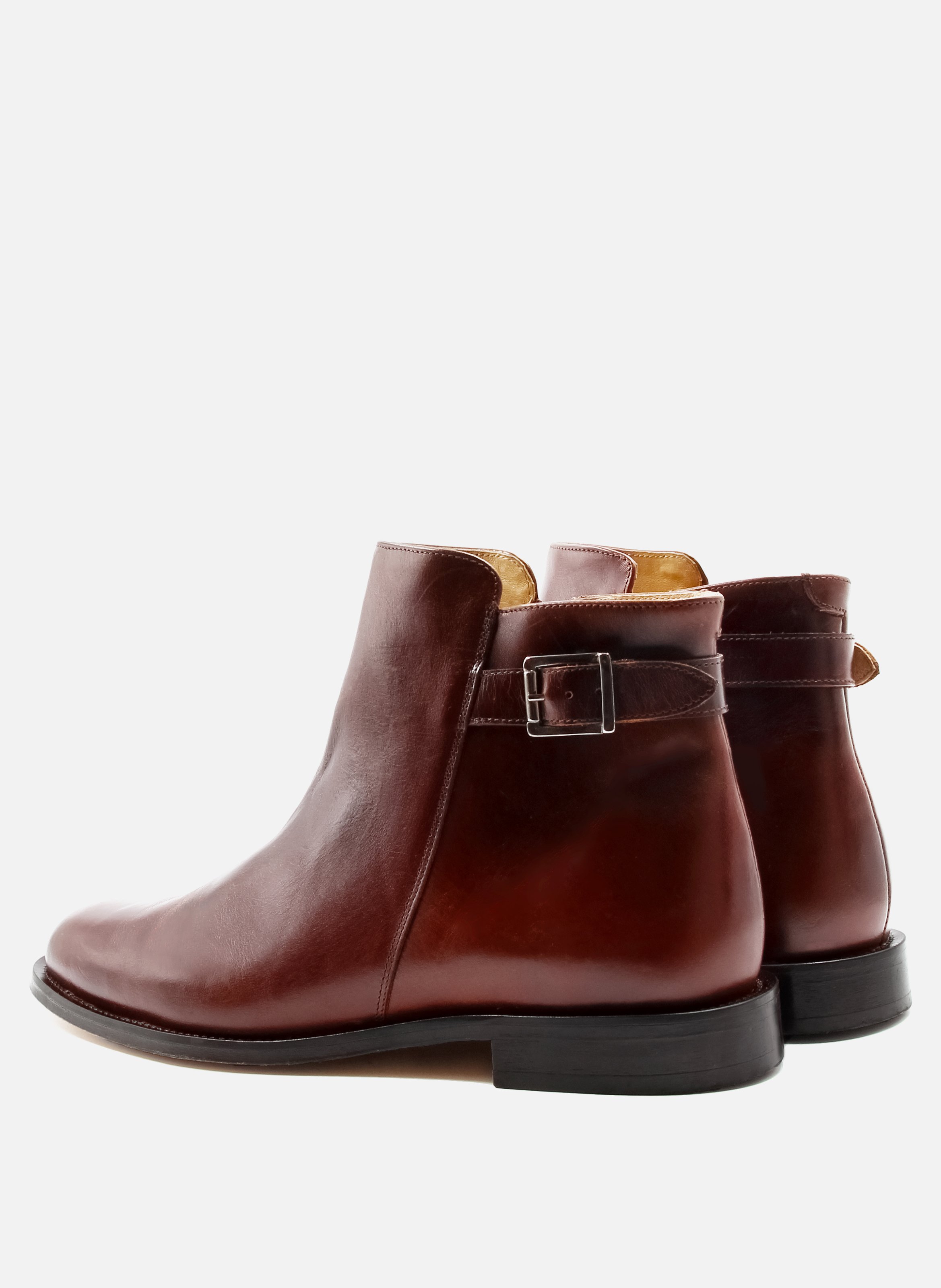 Boots à boucle cuir lisse JULES & JENN Marron