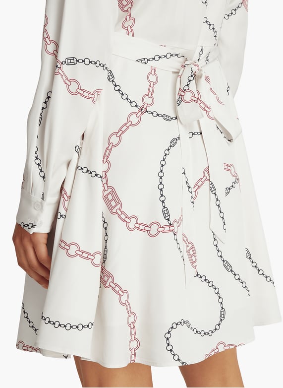 Flared dress with chain print Multicolor Tommy hilfiger - Women | Printemps Flared dress with chain print Multicolor Tommy hilfiger - Women | Printemps