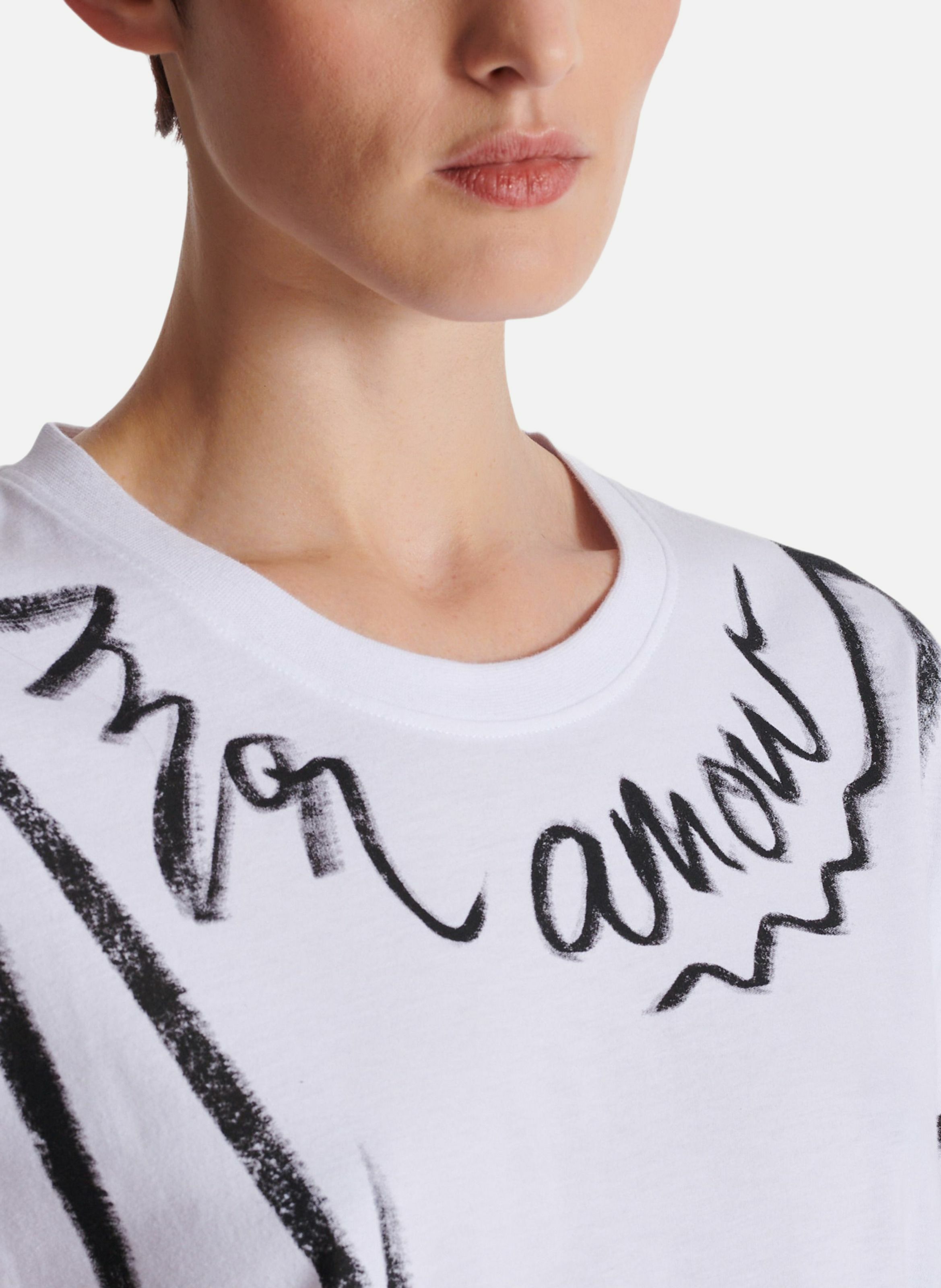 T-shirt à manches courtes imprimé « je t'aime » BALMAIN Blanc