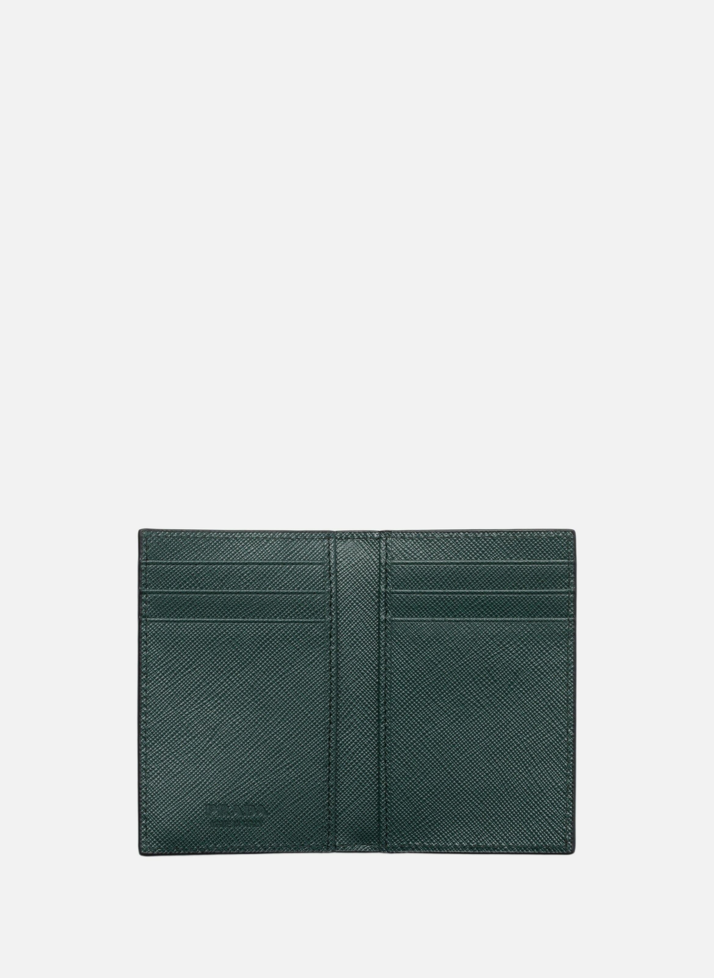 Porte-cartes en cuir saffiano PRADA Vert