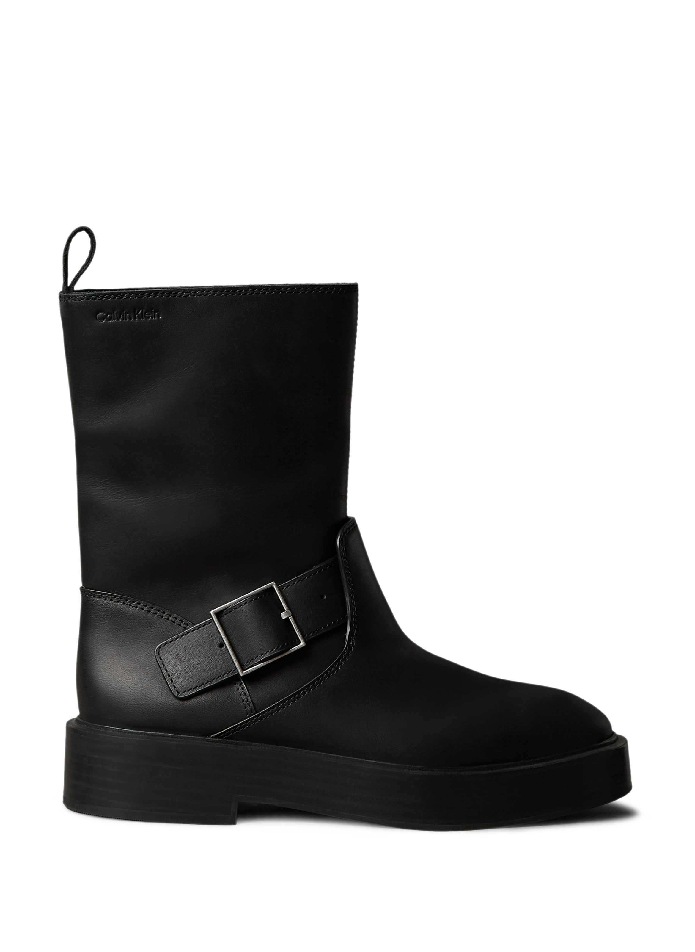 CALVIN KLEIN Cowhide leather ankle boots Black