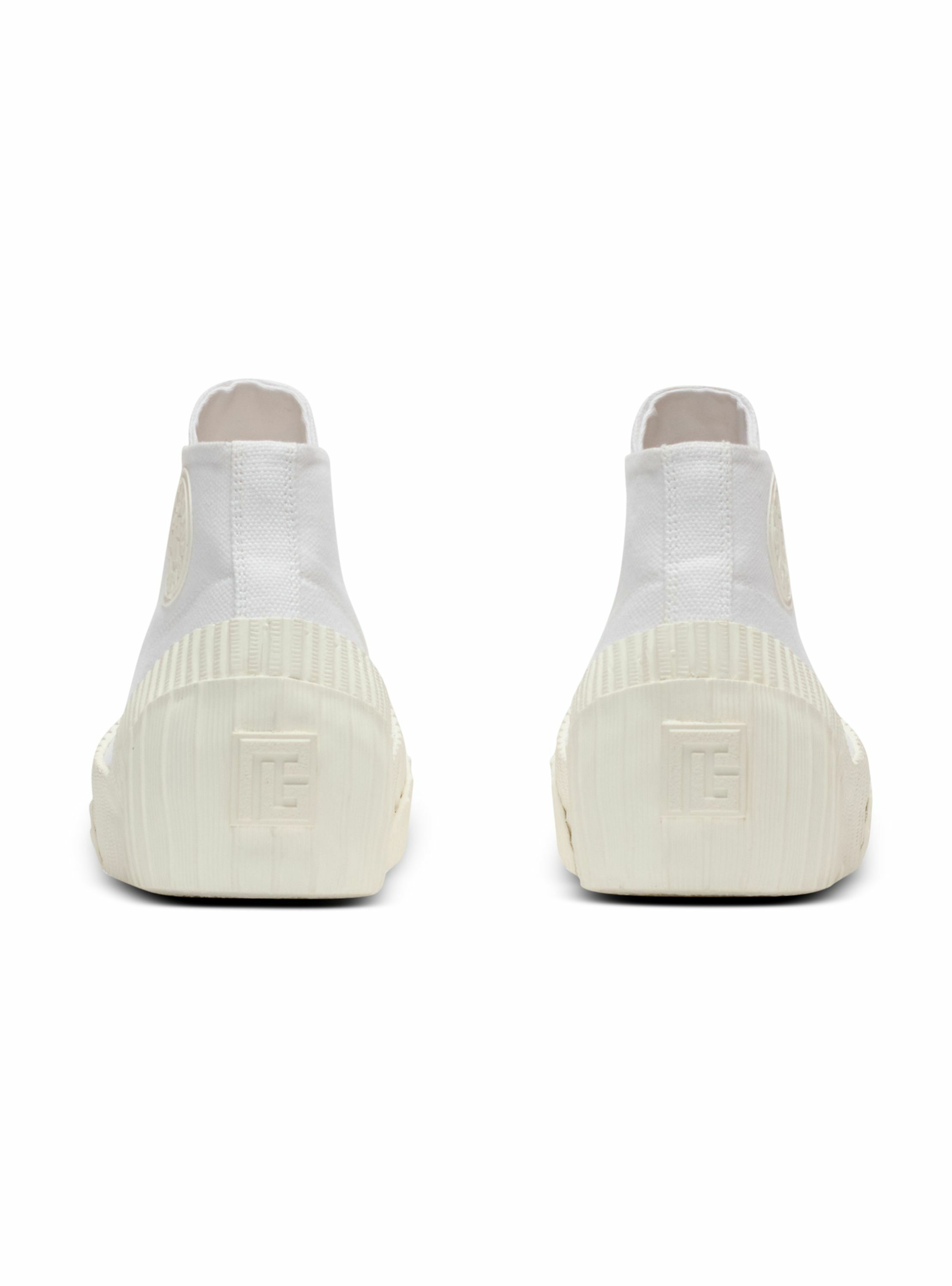 Sneakers riff low en toile BALMAIN Blanc