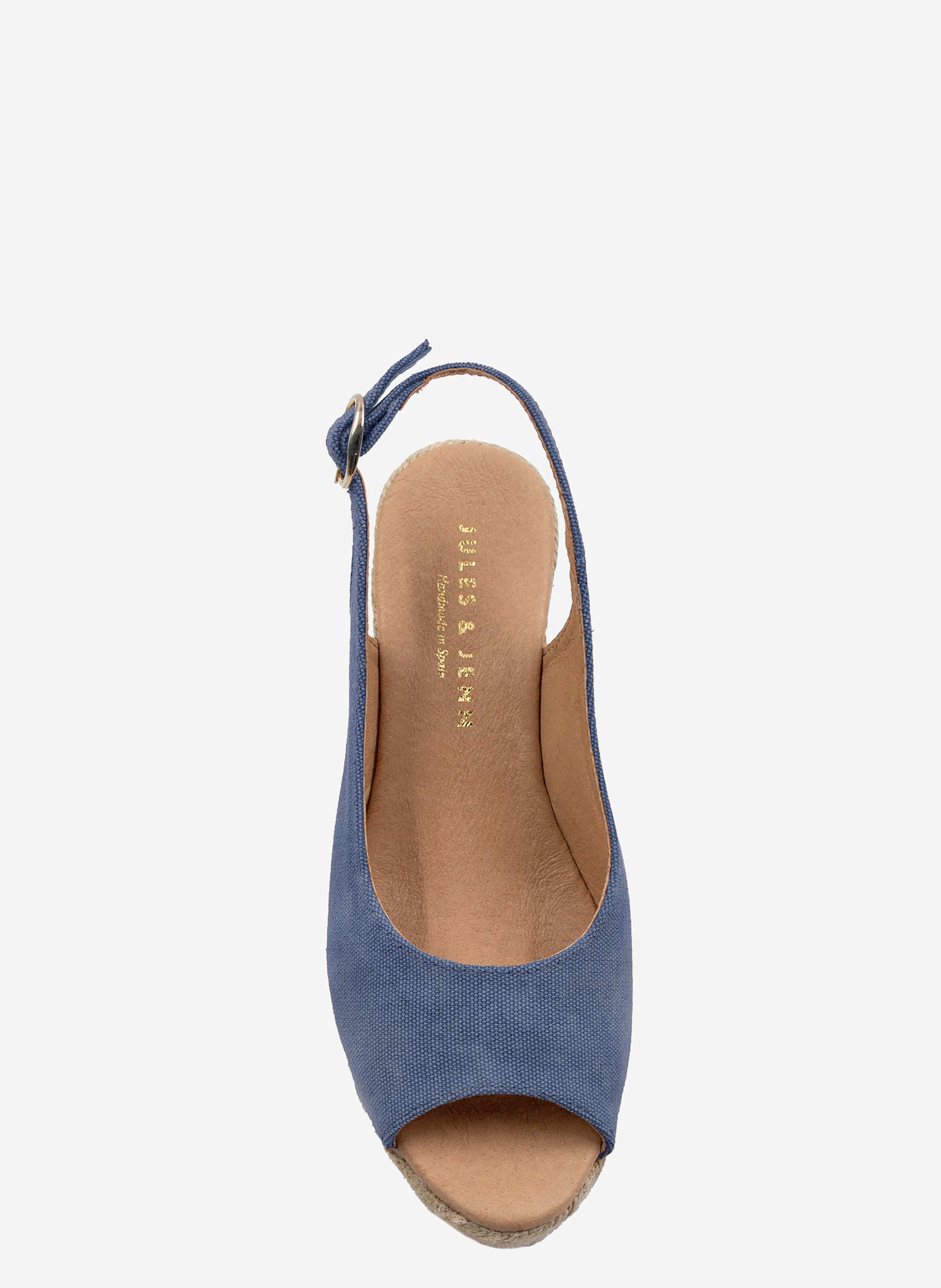 Espadrilles slingback toile recyclée JULES & JENN Bleu