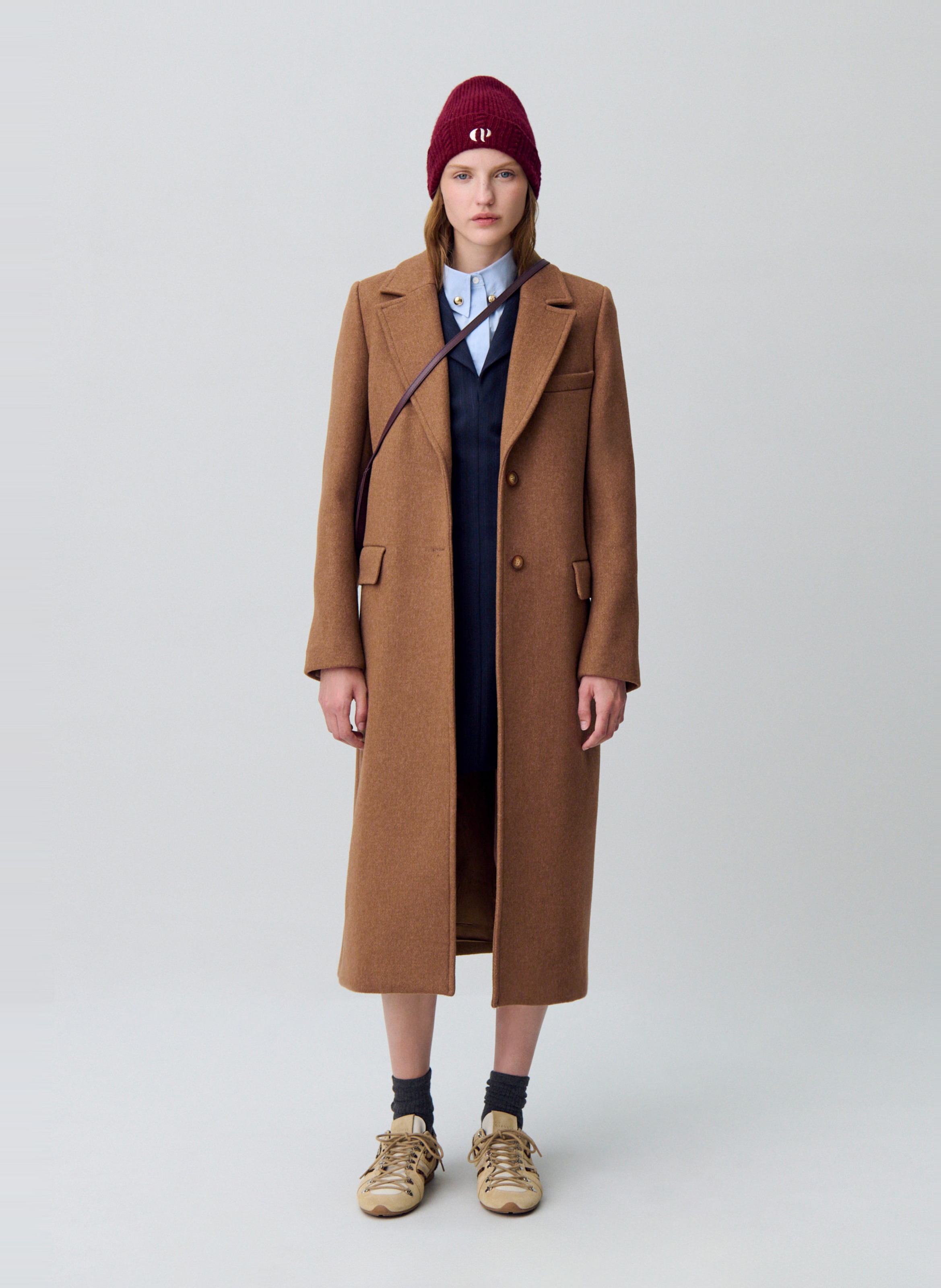 Manteau mi-long oversize uni ginnybis CLAUDIE PIERLOT Beige