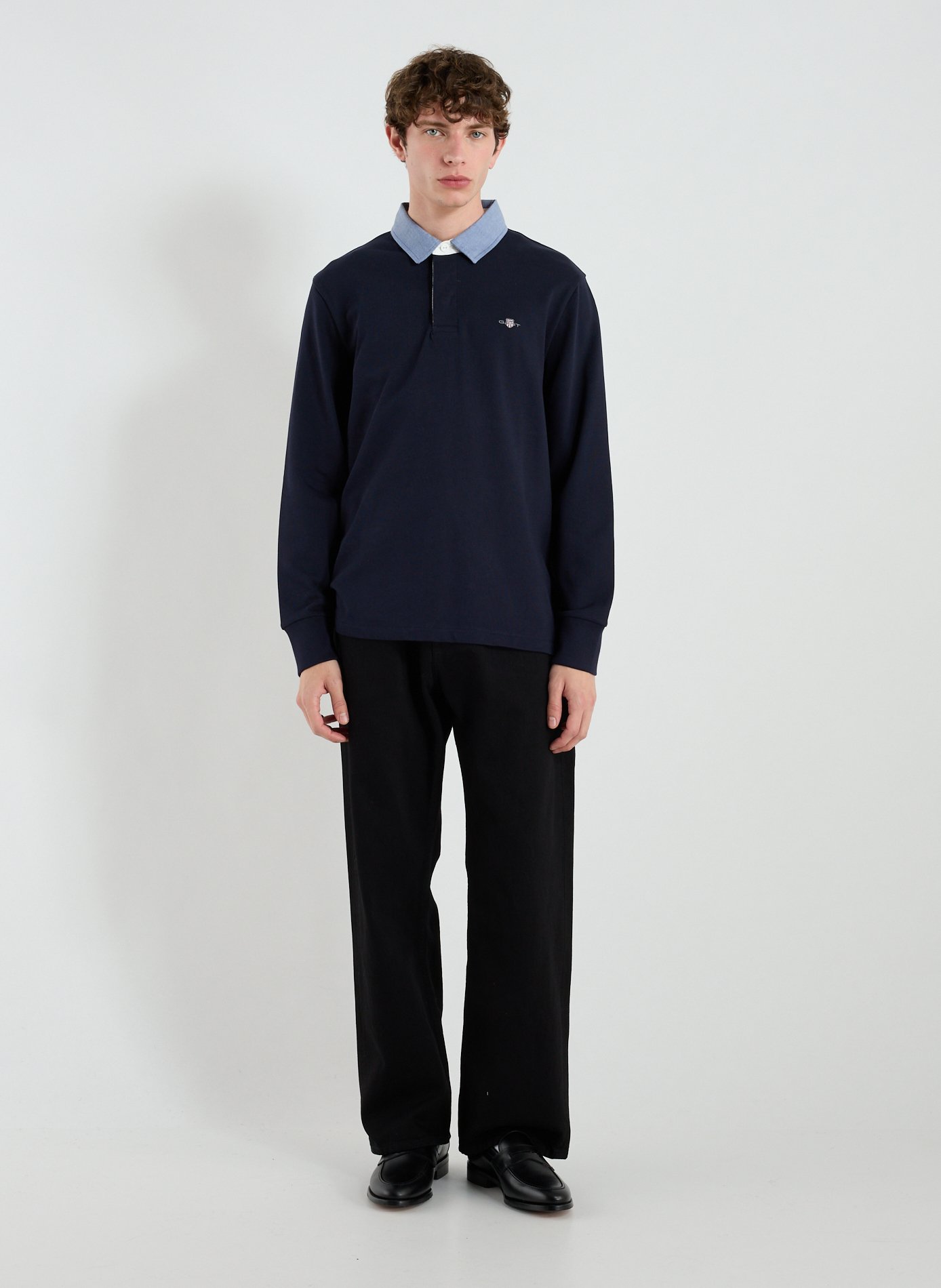 Long-sleeved polo shirt GANT Blue