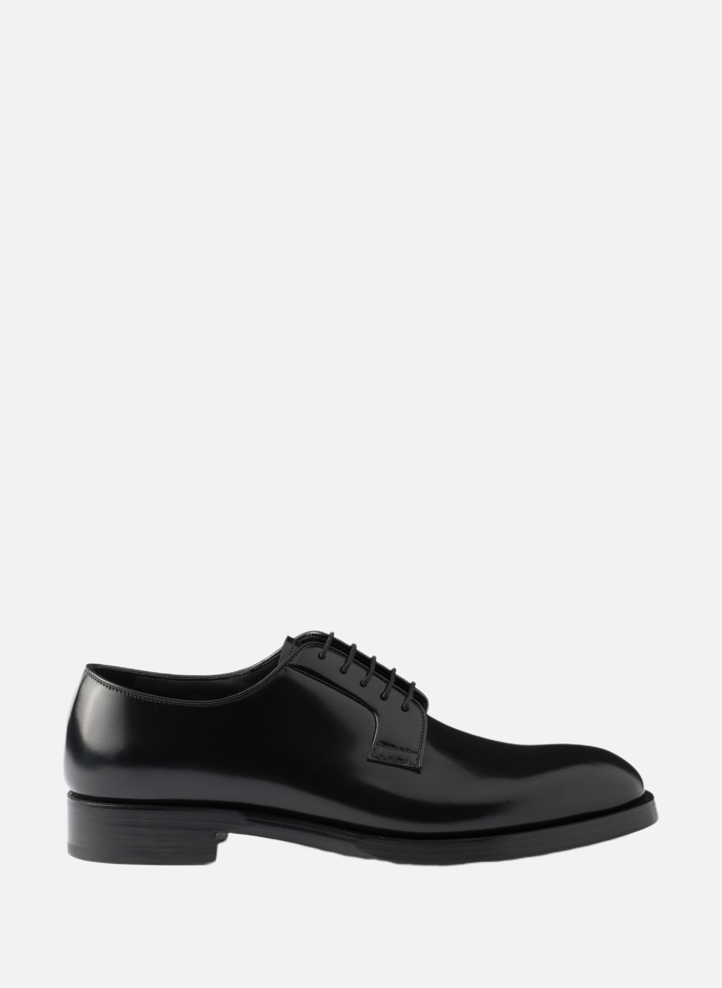 Chaussures à lacets en cuir brossé PRADA Noir