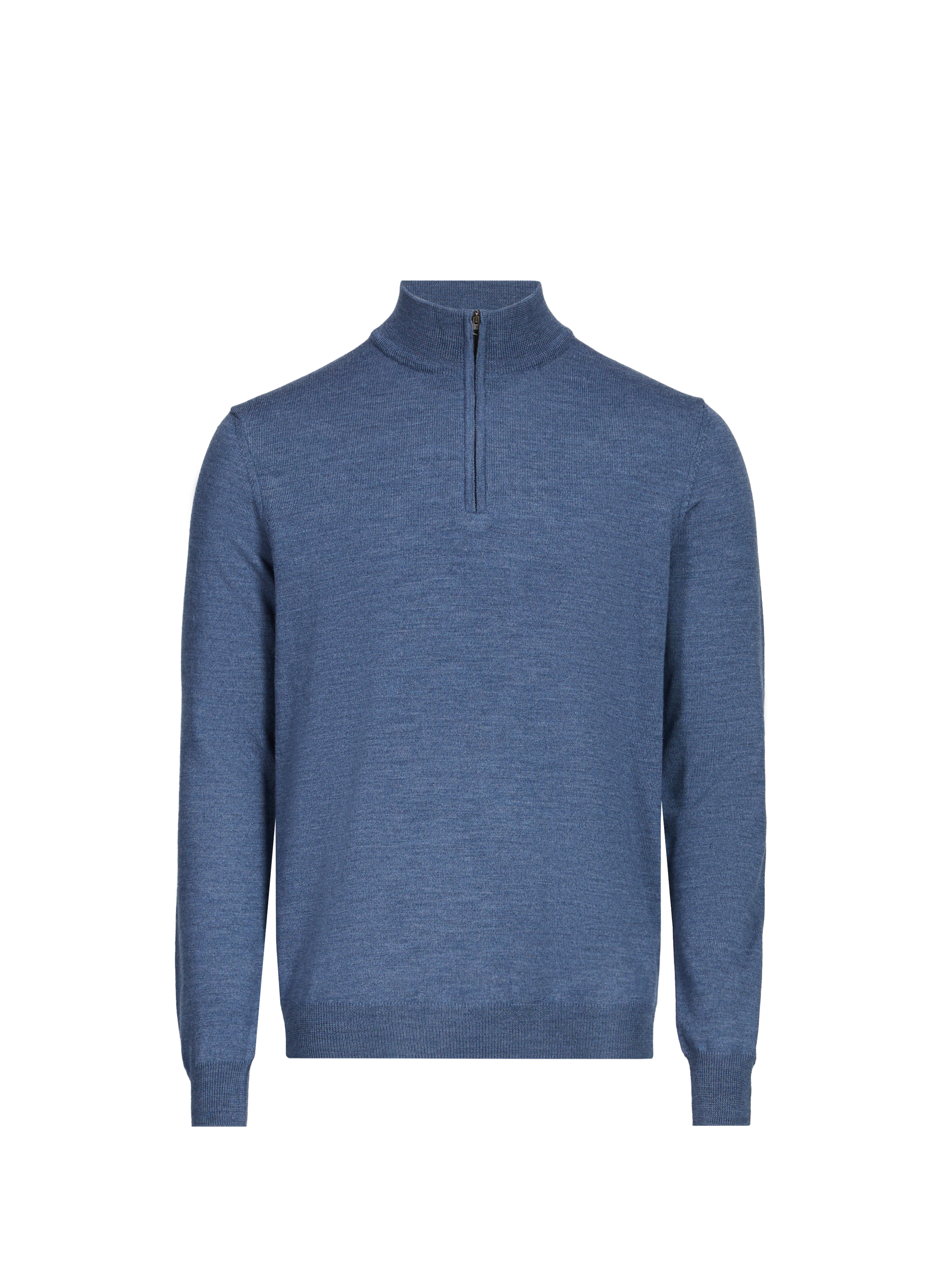 FACONNABLE Merino wool zip-neck jumper Blue