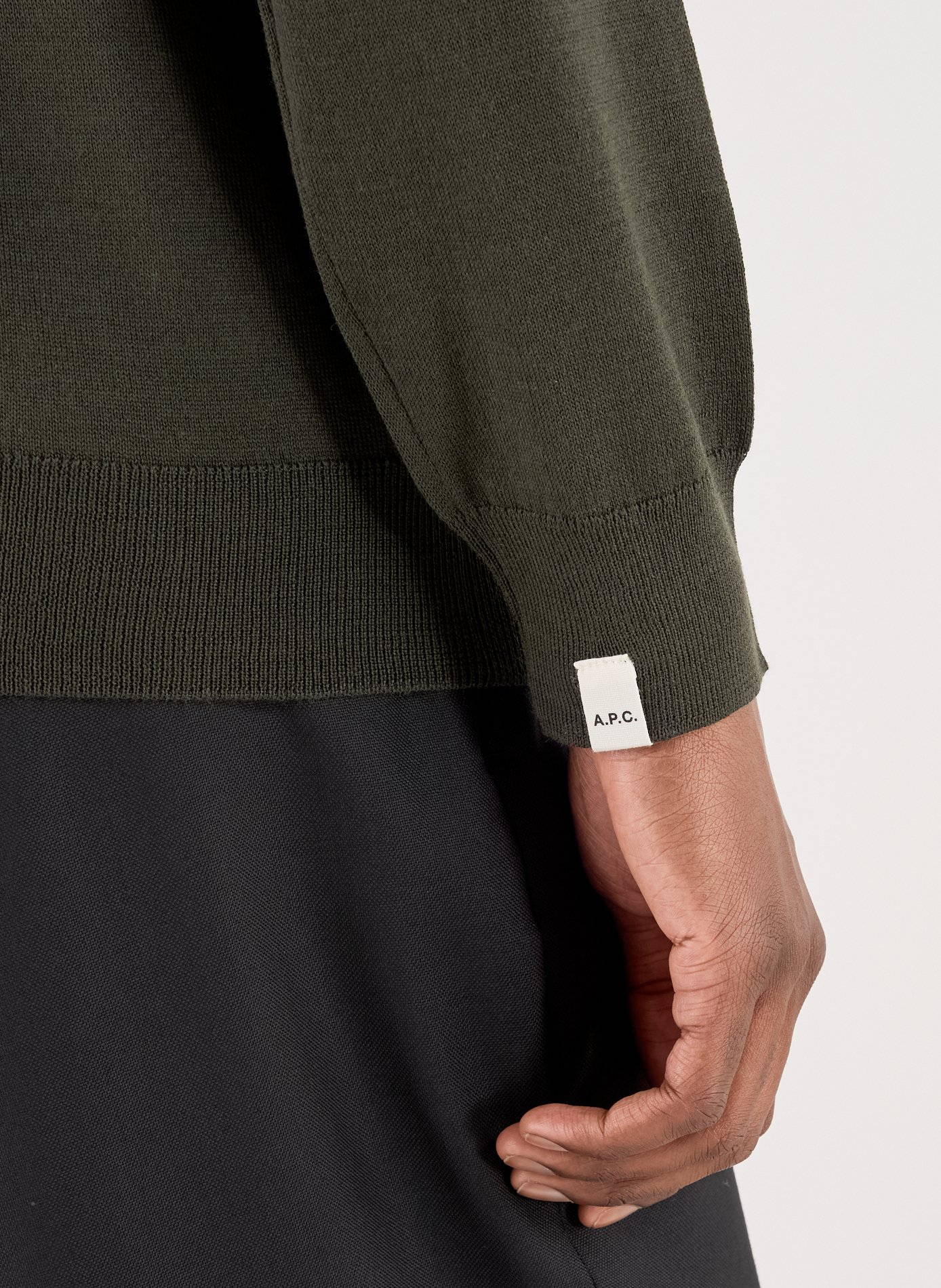 Wool-blend polo shirt A.P.C. Khaki