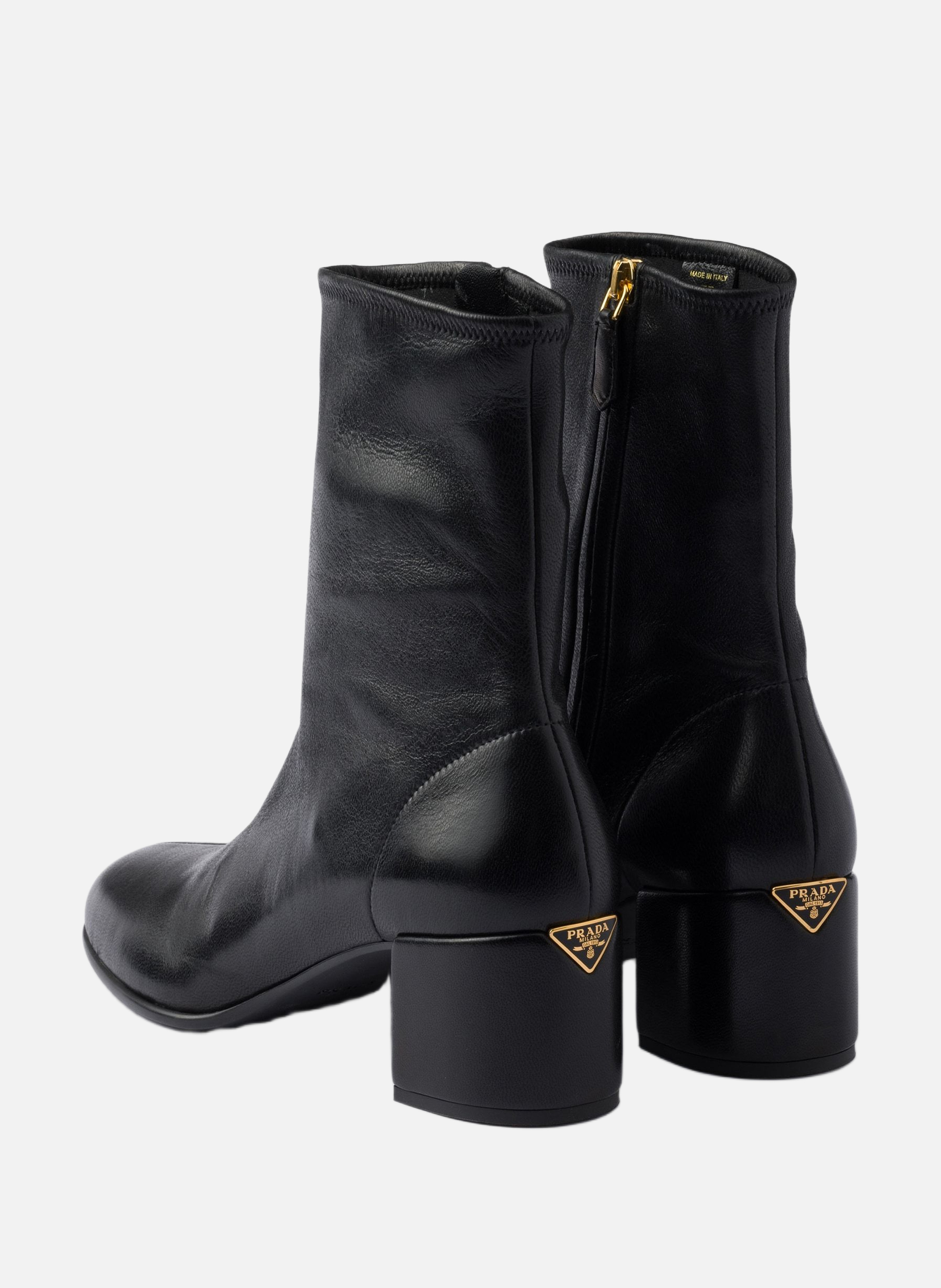 Bottines en cuir nappa stretch PRADA Noir