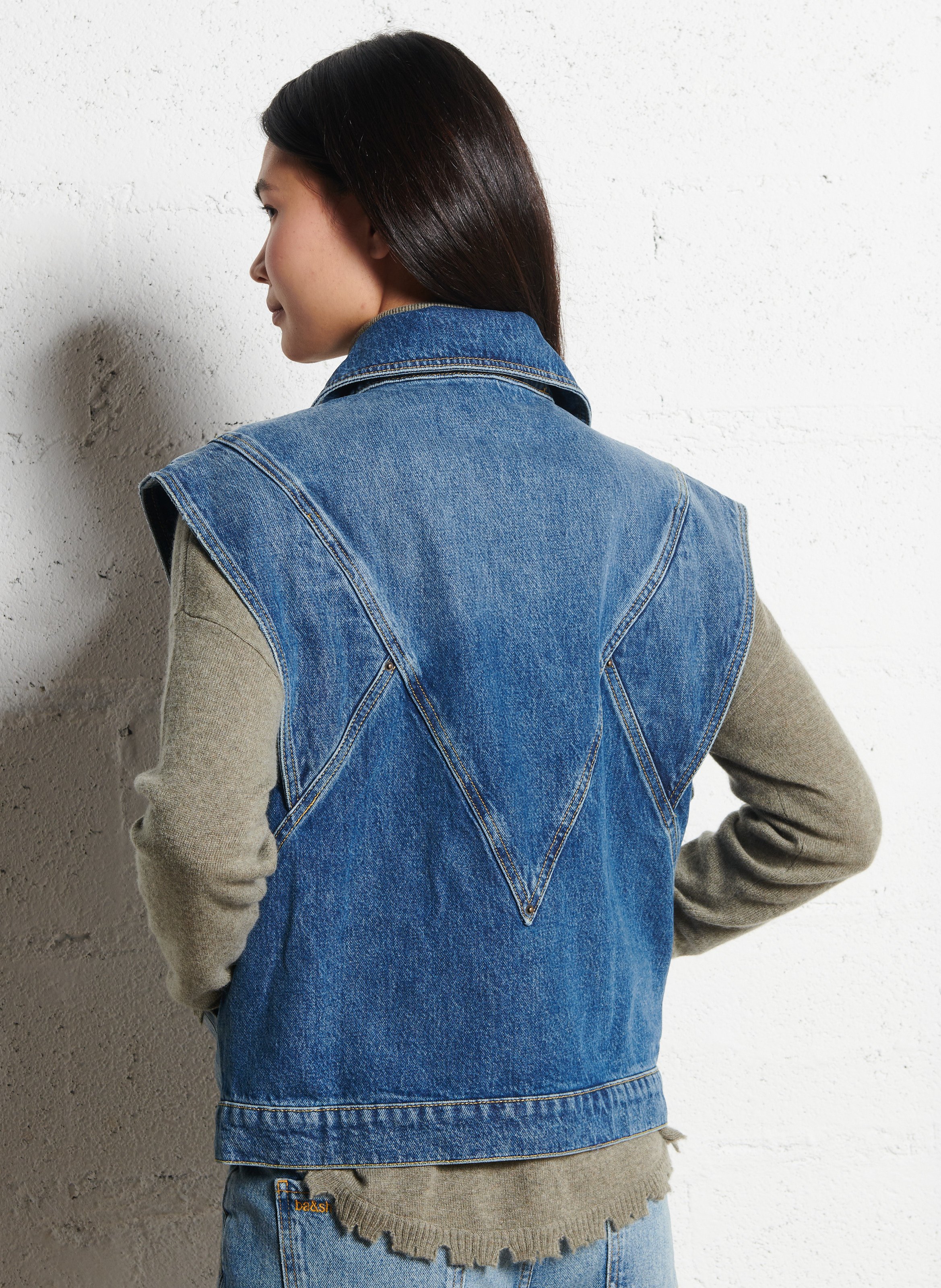 Blouson en denim coton max BA&SH Bleu