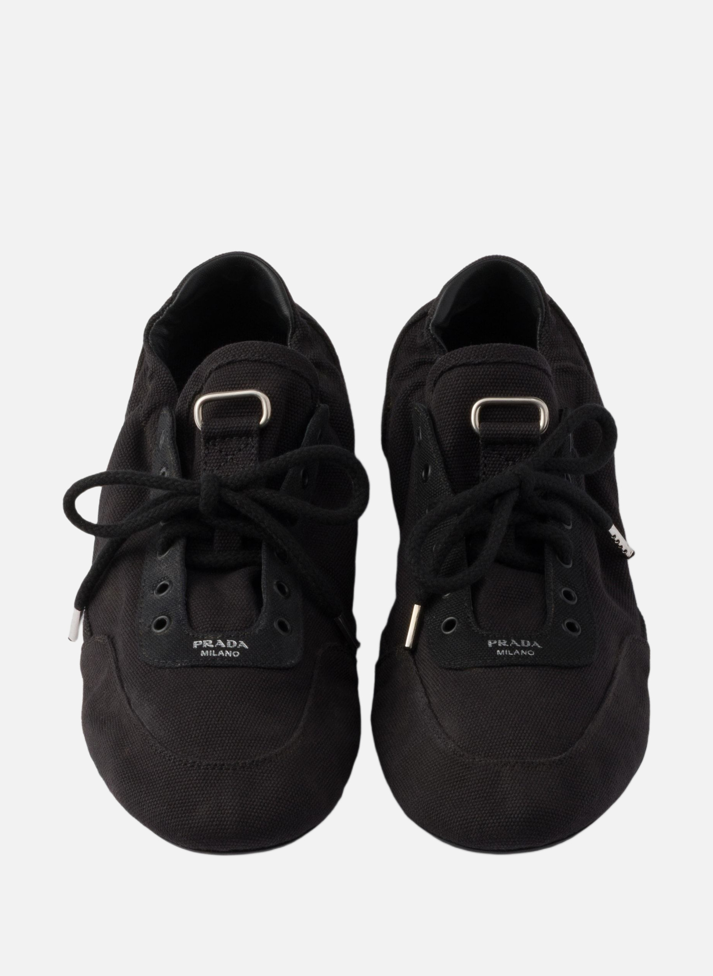 Baskets en toile collapse PRADA Noir