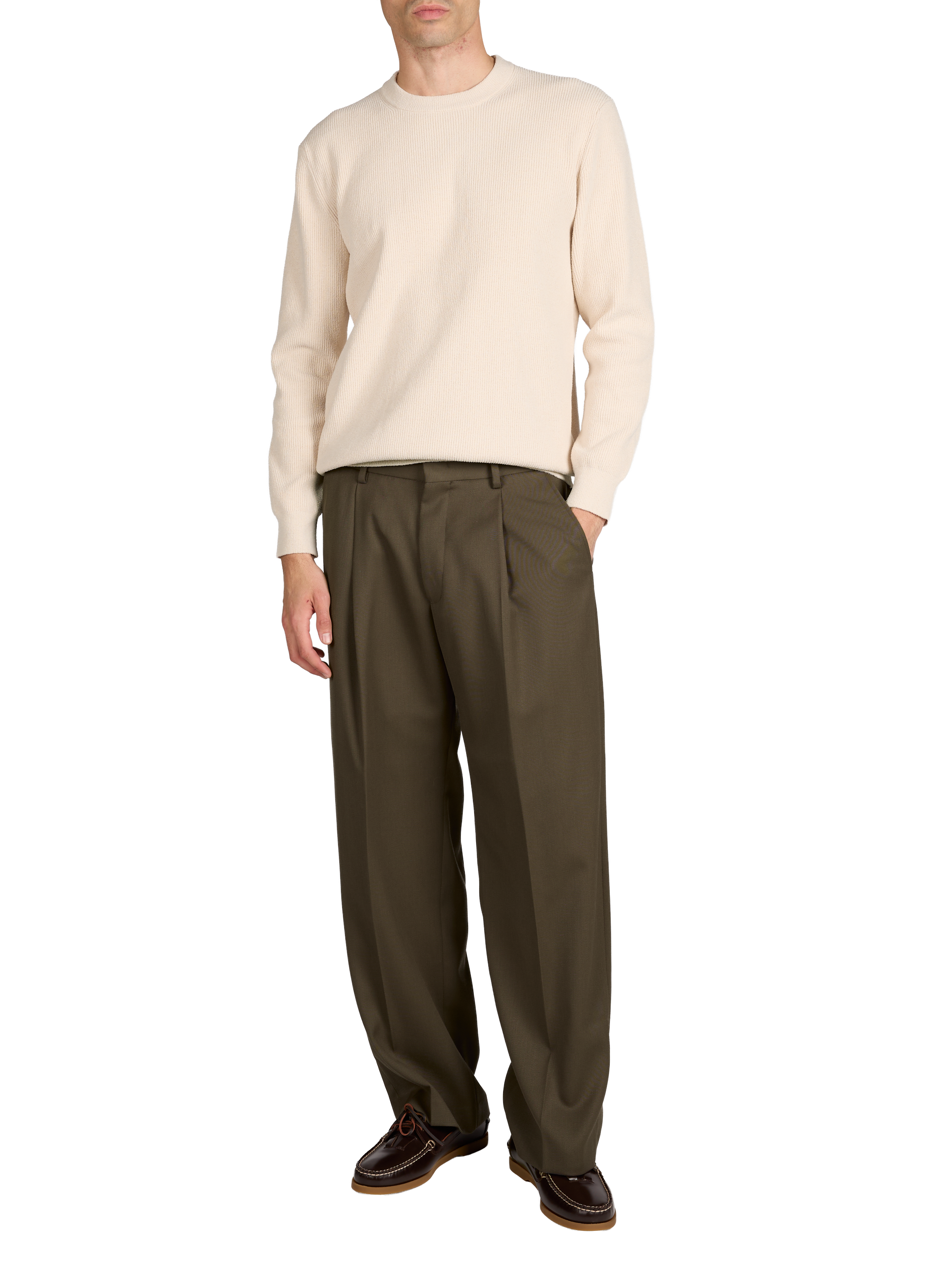 Straight wool-blend trousers  NN.07 Brown