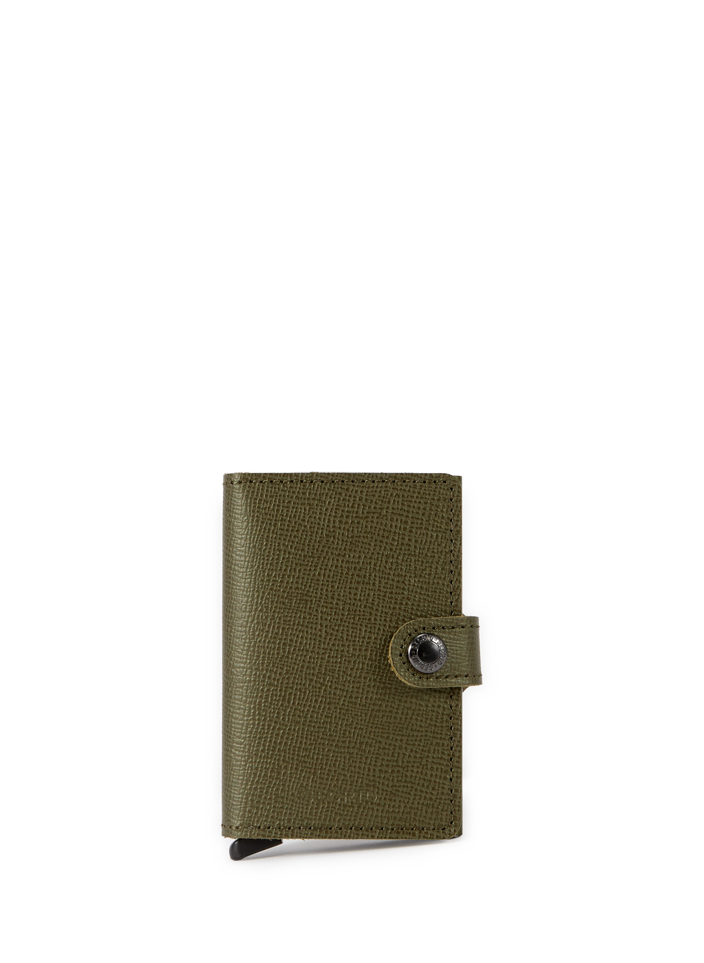 Mini mixed grain leather card holder SECRID Khaki