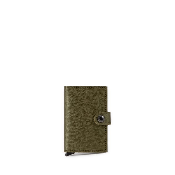 Mini porte-cartes en cuir grainé mélangé Mini porte-cartes en cuir grainé mélangé