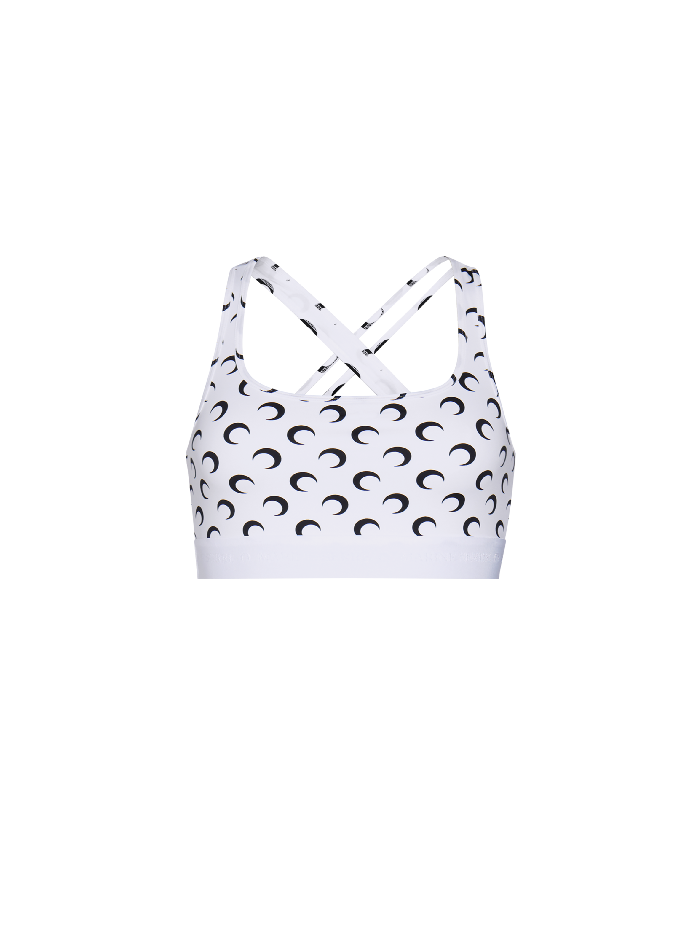 Brassière de sport en jersey imprimé moon MARINE SERRE Blanc