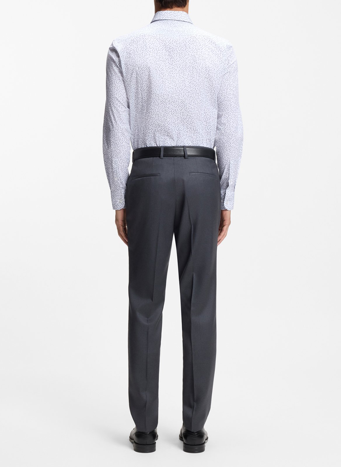 Chemise droite col classique en coton mélangé imprimé BOSS Bleu