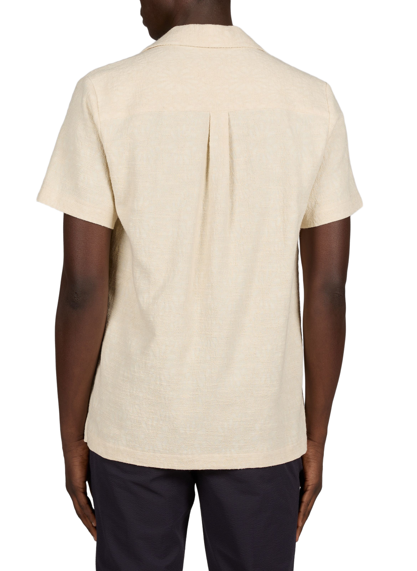 Chemise Germain Flower à manches courtes en coton et lin mélangés MAISON LABICHE Beige