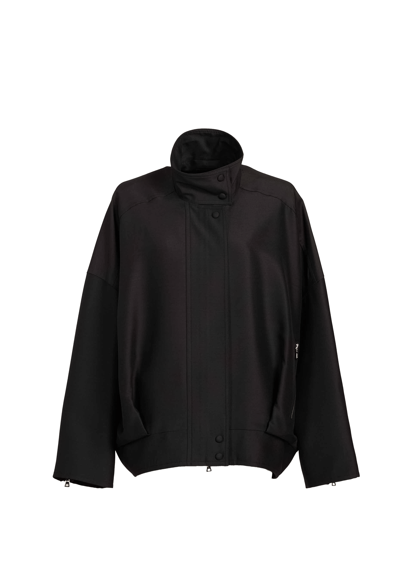 Veste à col montant Julio en laine et soie R2W Noir