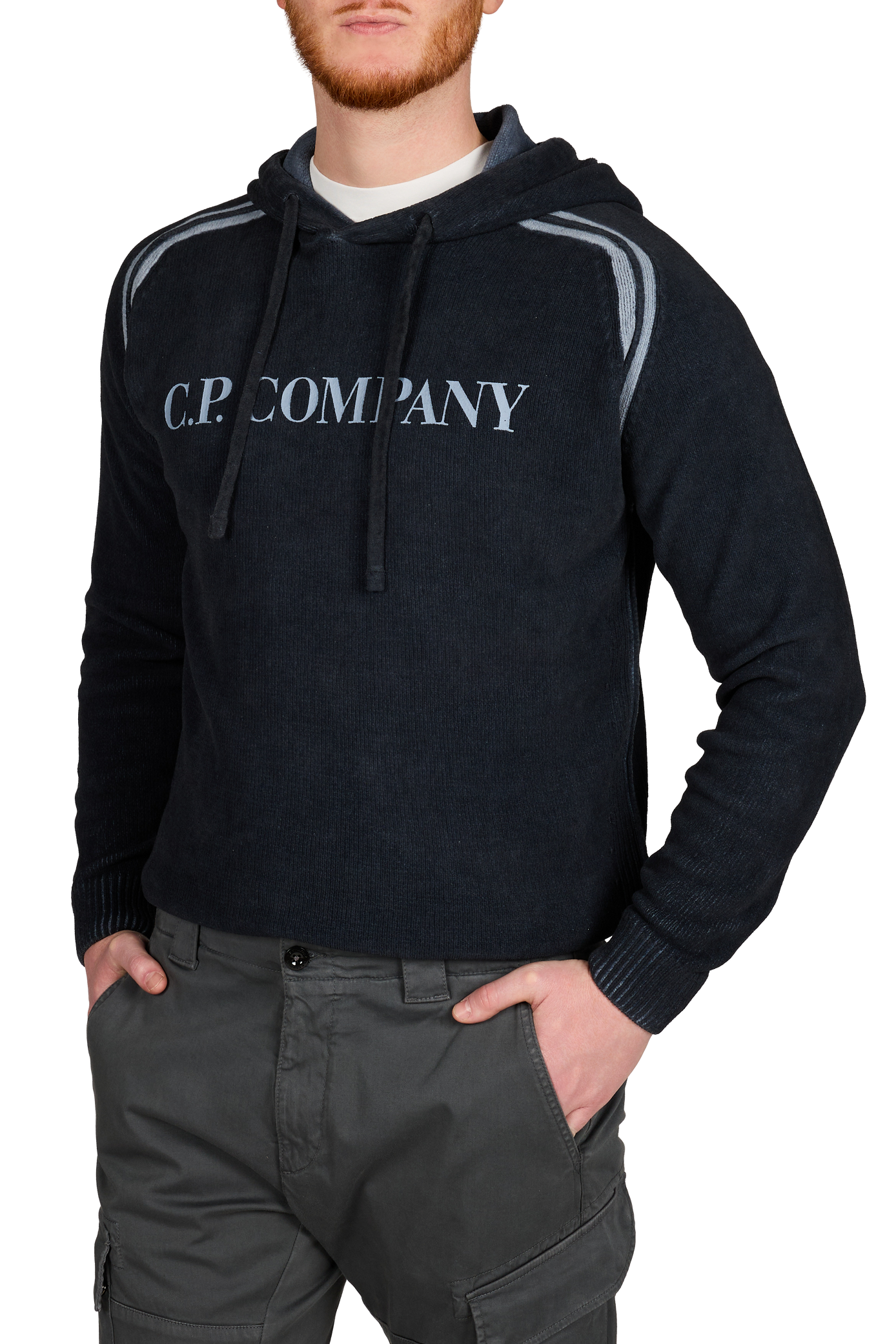 Sweat à capuche en coton CP COMPANY Bleu