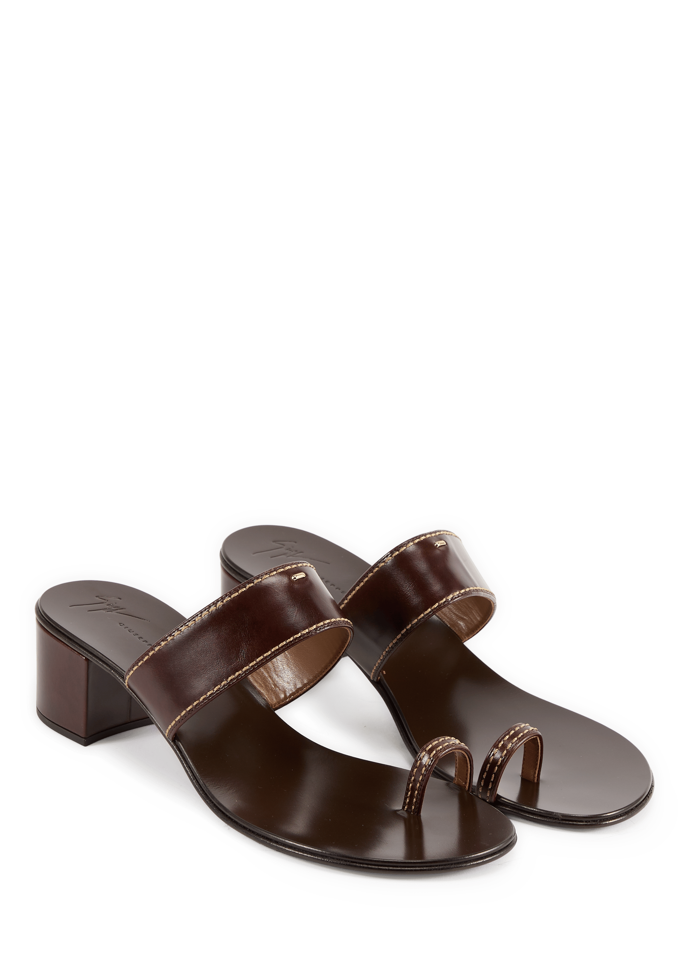 Sandales à talons et tongs Nitis en cuir GIUSEPPE ZANOTTI Marron