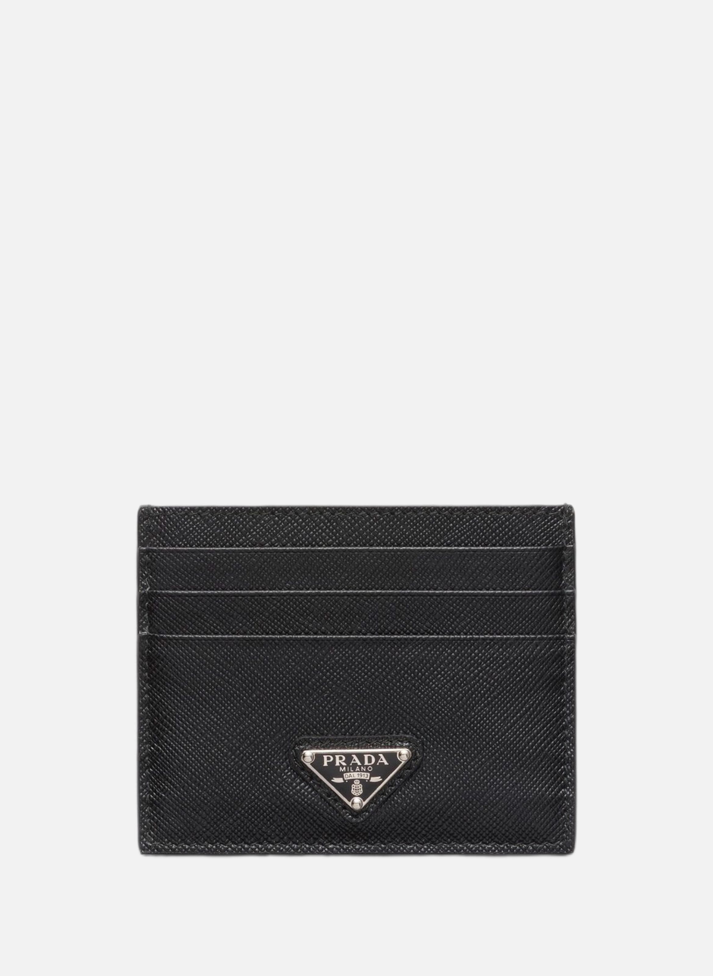 Porte-cartes en cuir saffiano PRADA Noir