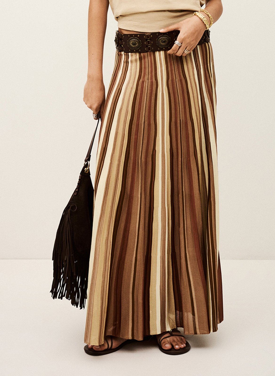 Jupe longue plissée rima BA&SH Multicolore