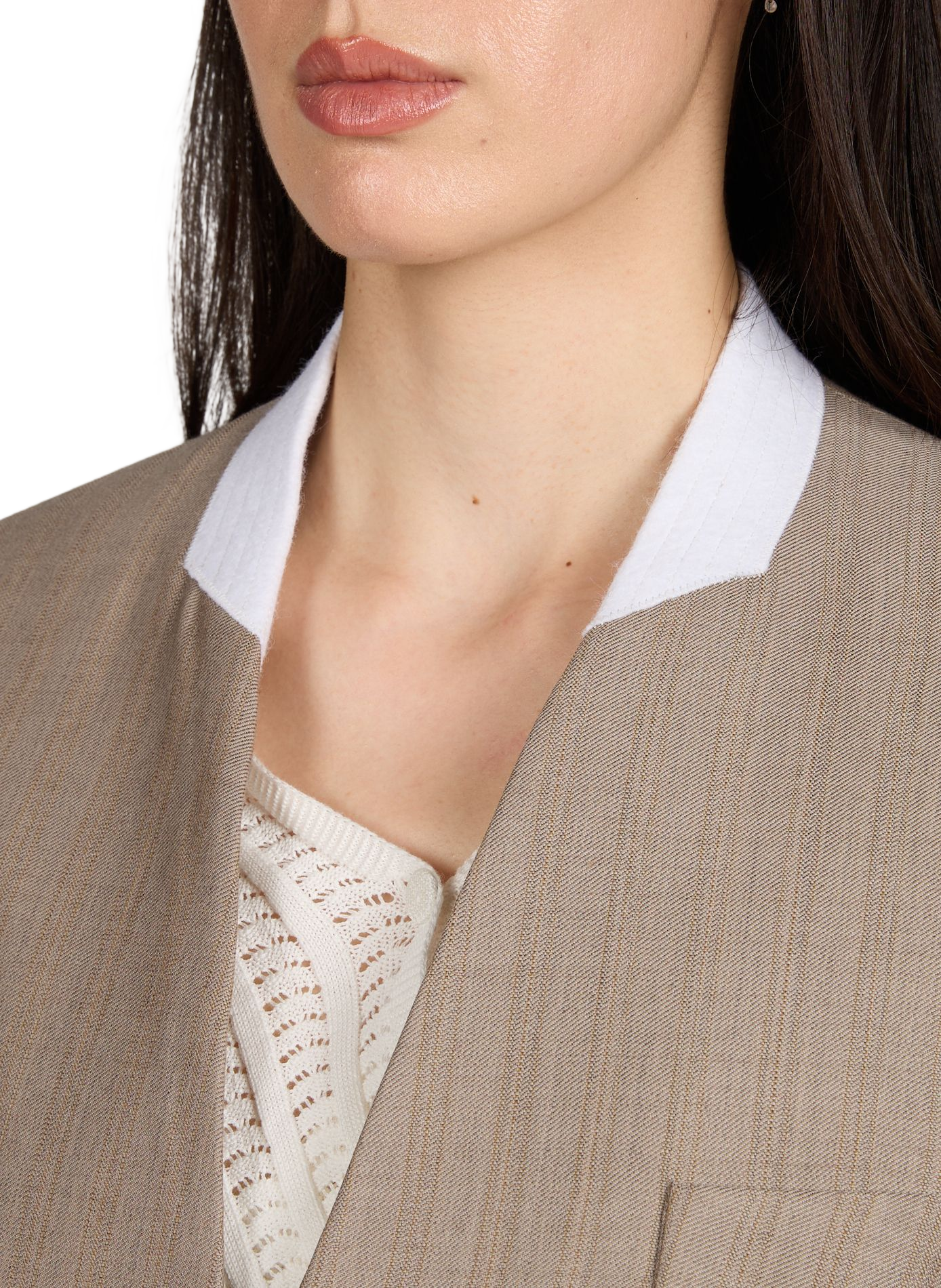 Virgin wool V-neck jacket VICTORIA BECKHAM Brown