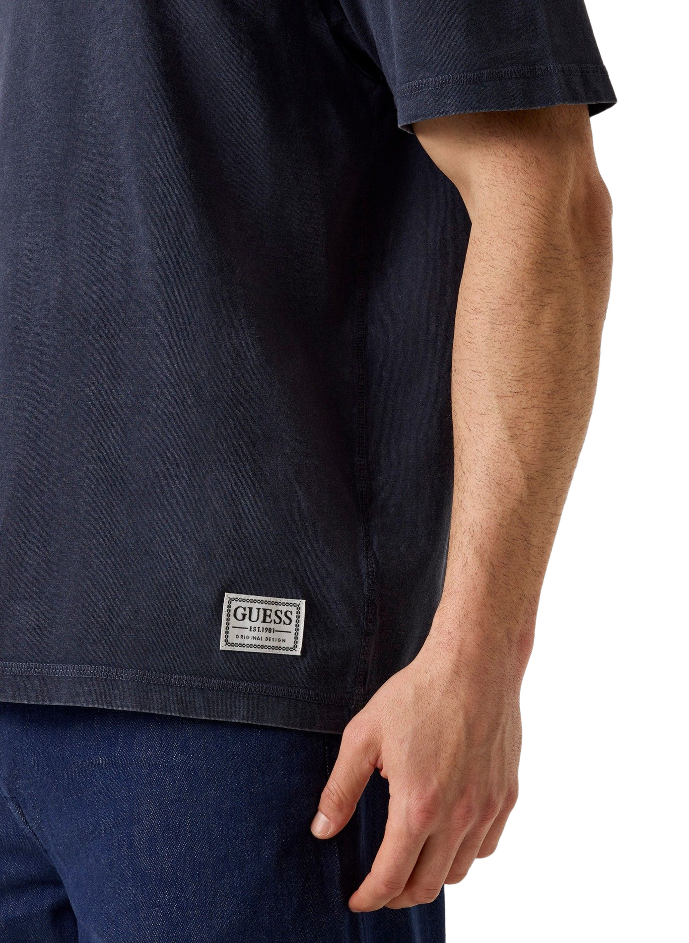 Straight-fit cotton T-shirt GUESS Blue