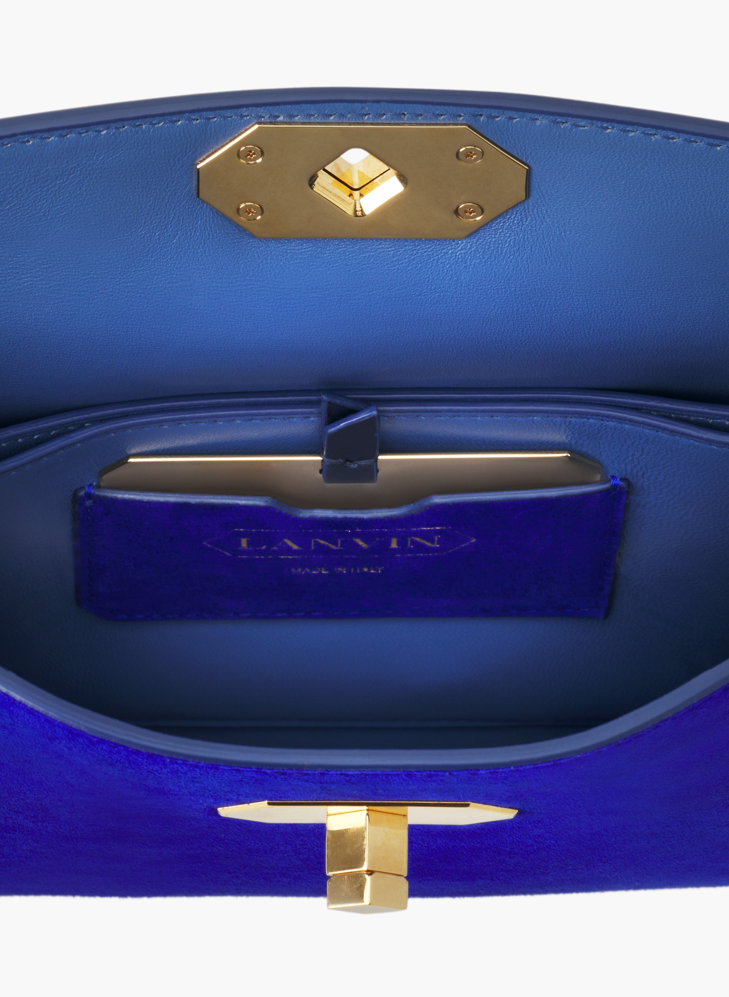 Sac compagnon 20 en daim LANVIN Bleu