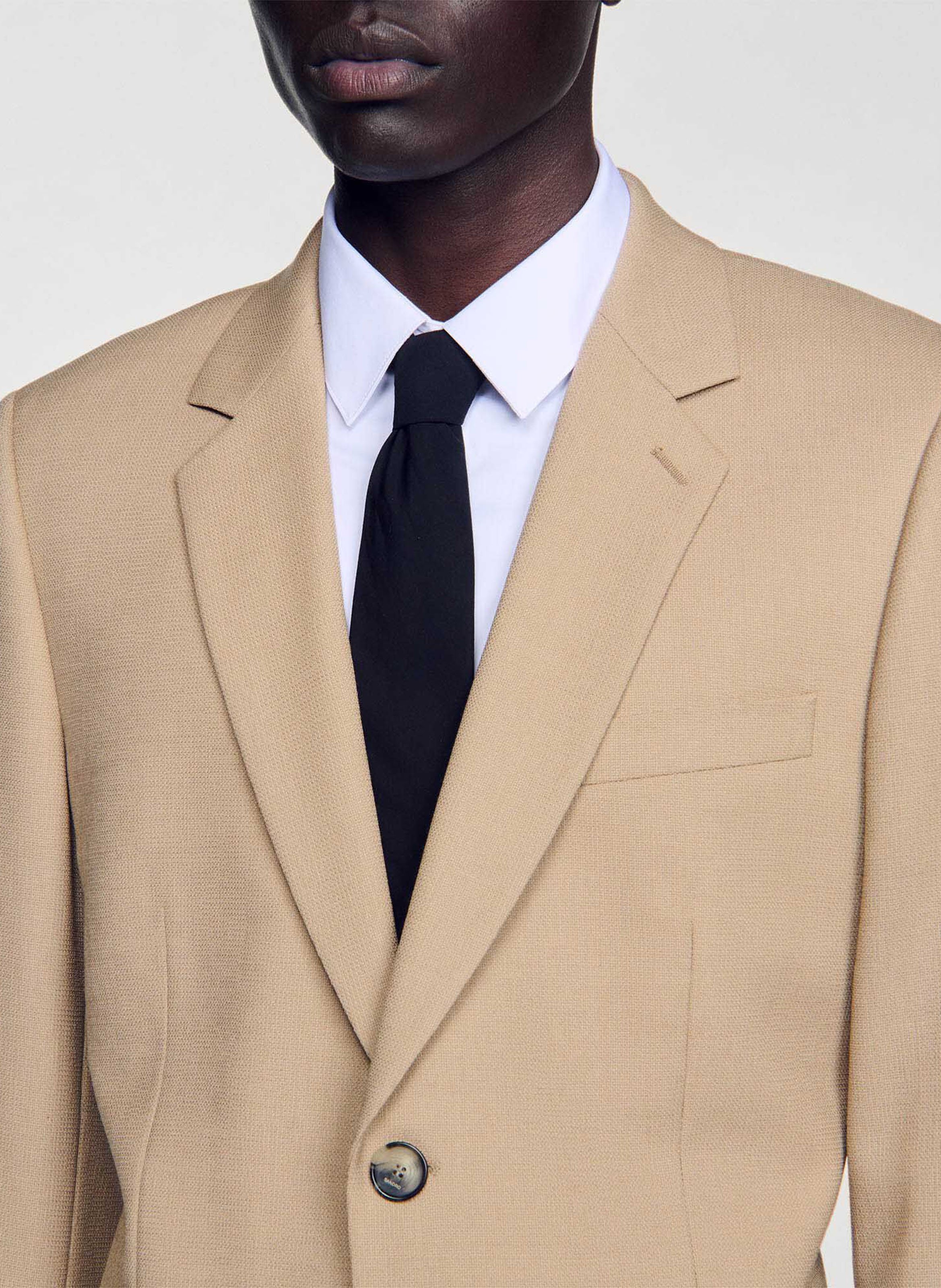 Veste de costume droite SANDRO Beige