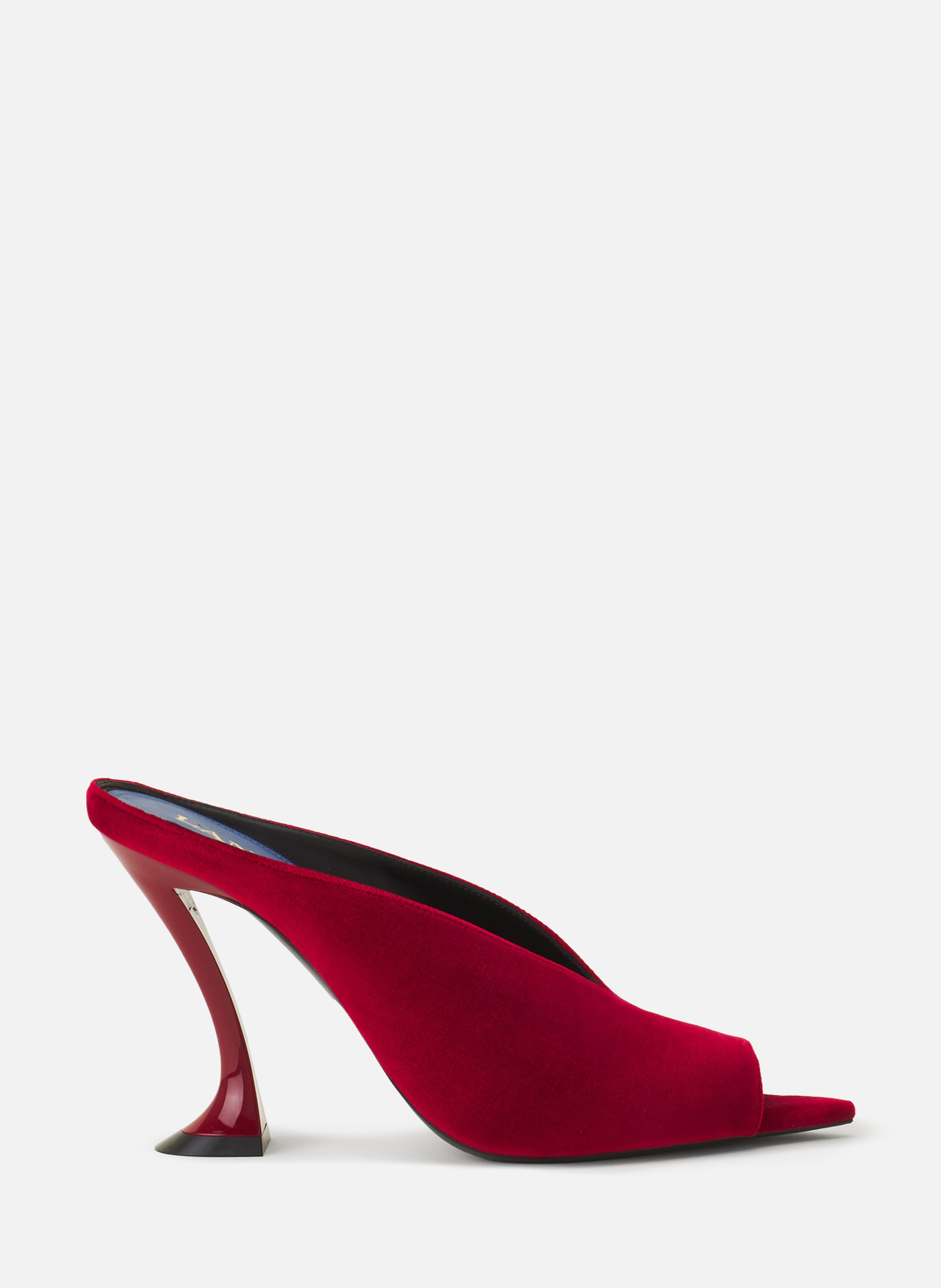 Mule midnight step en velours LANVIN Rouge