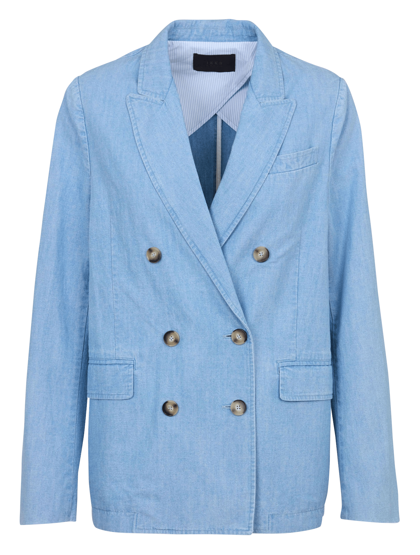 Veste droite col tailleur en coton IKKS Bleu