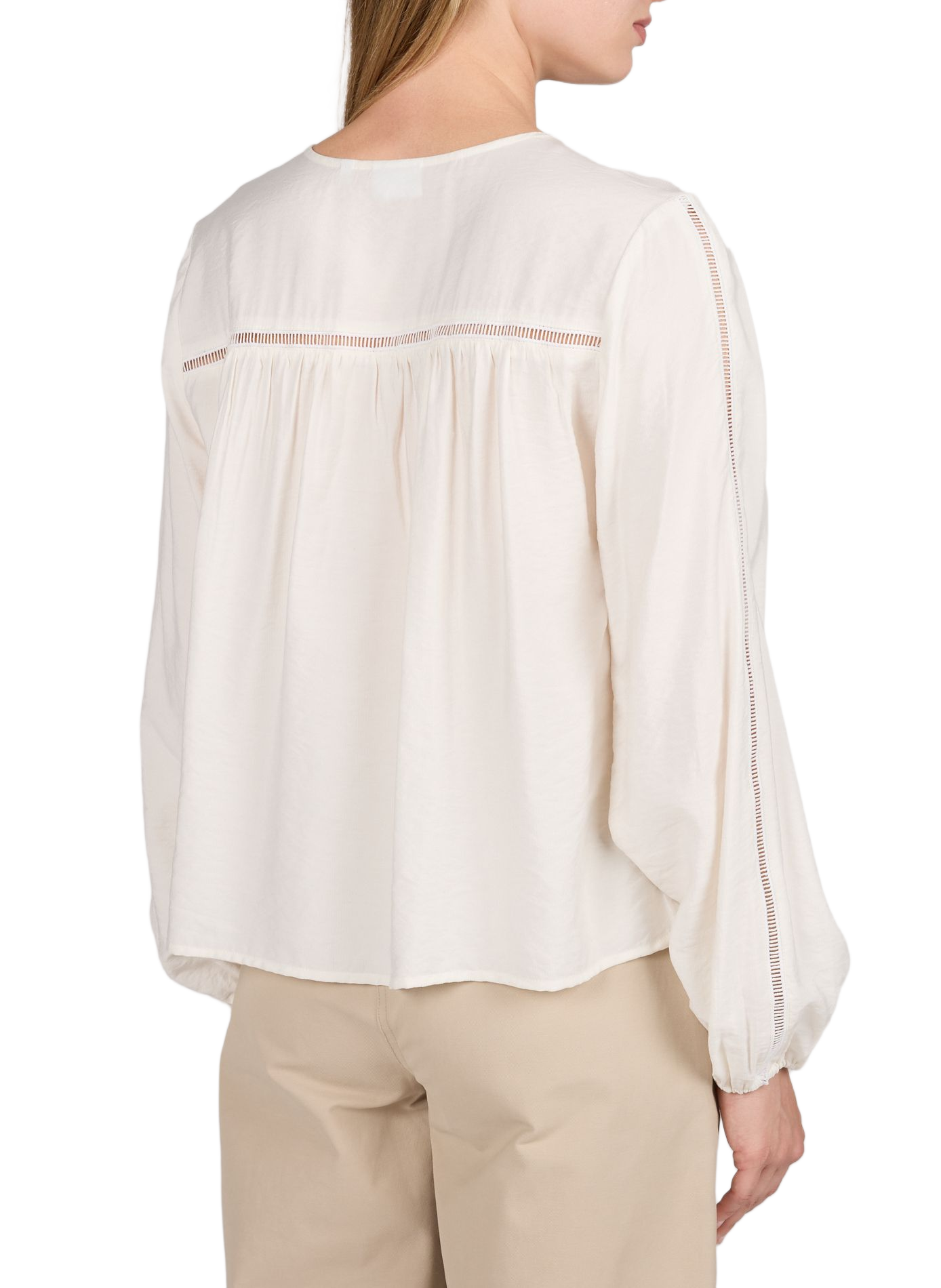 Gerade geschnittenes Rundhals-Shirt OBJECT Weiss
