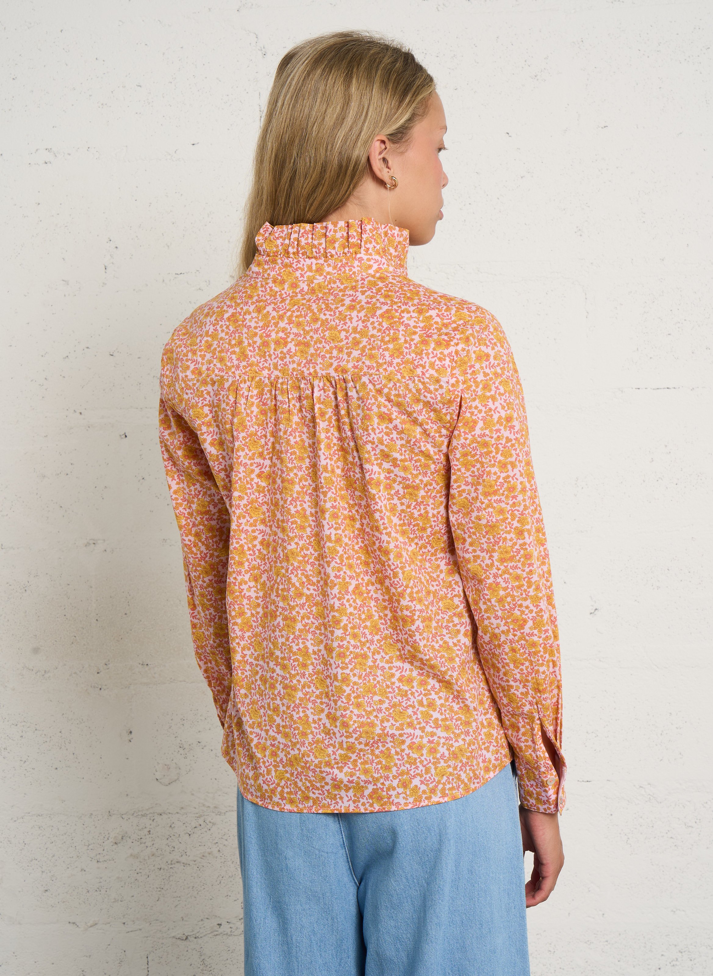 Blouse col montant en coton douce MAISON 123 Doré
