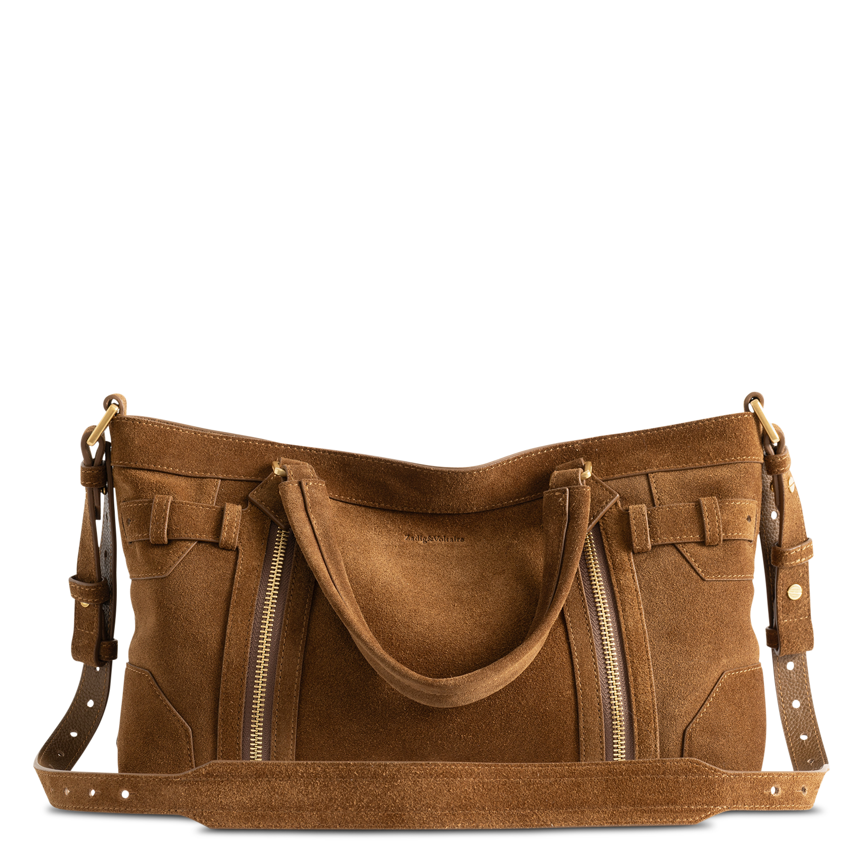 Schoudertas van suède leer Madison ZADIG&VOLTAIRE Bruin
