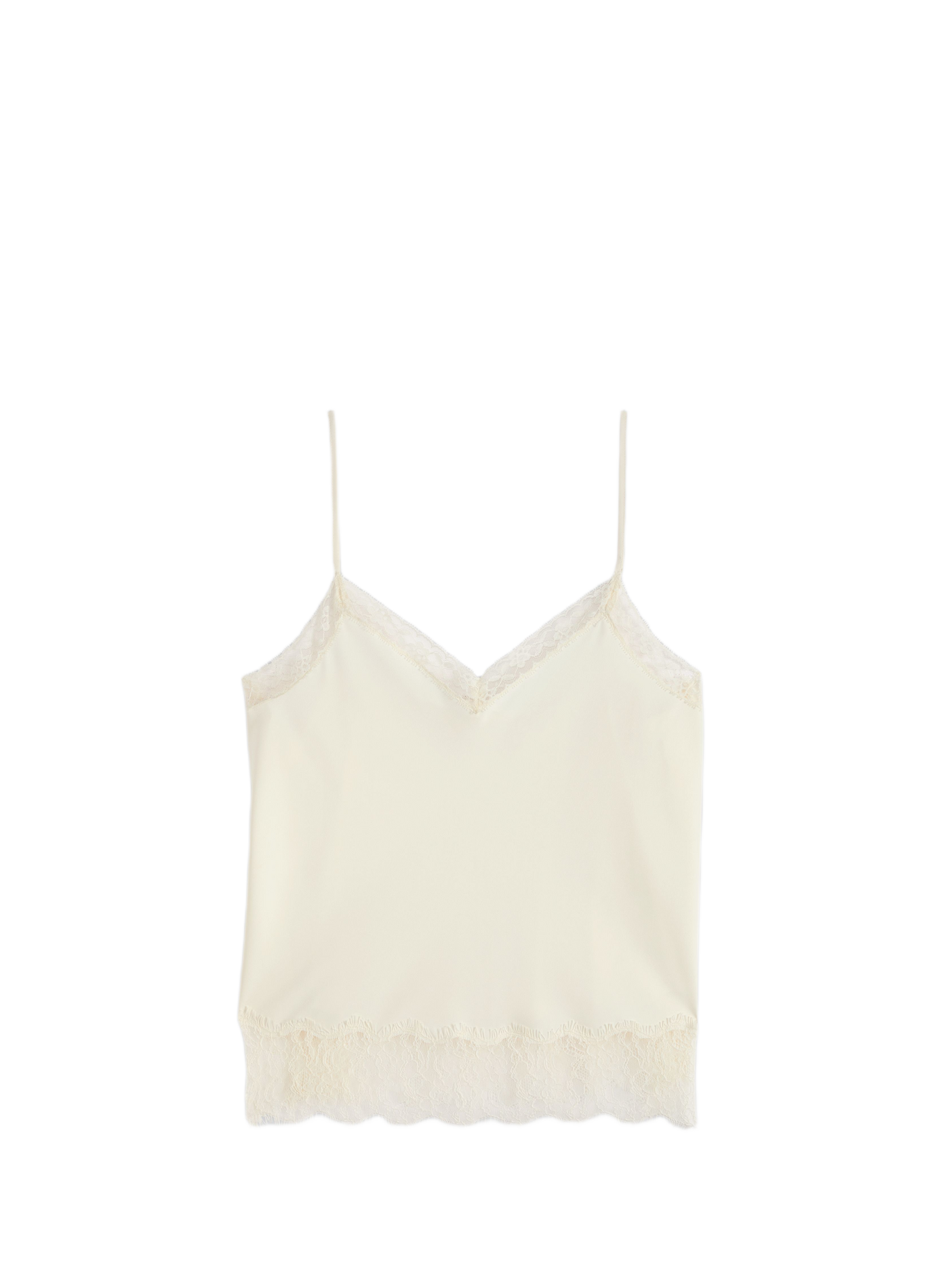 Rechte V-hals camisole met kant LEVI'S Wit