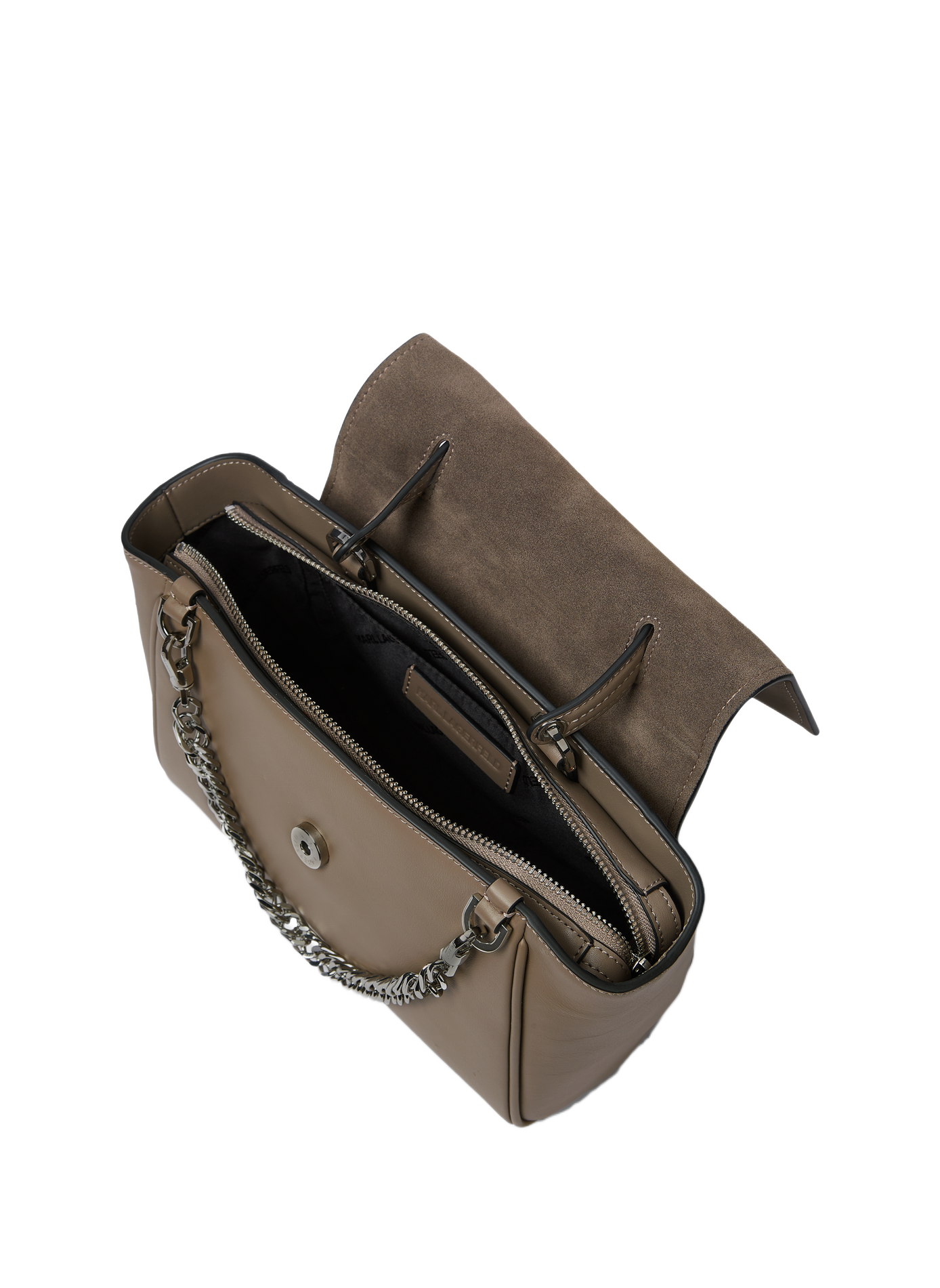K/Signature mixed leather handbag KARL LAGERFELD Grey