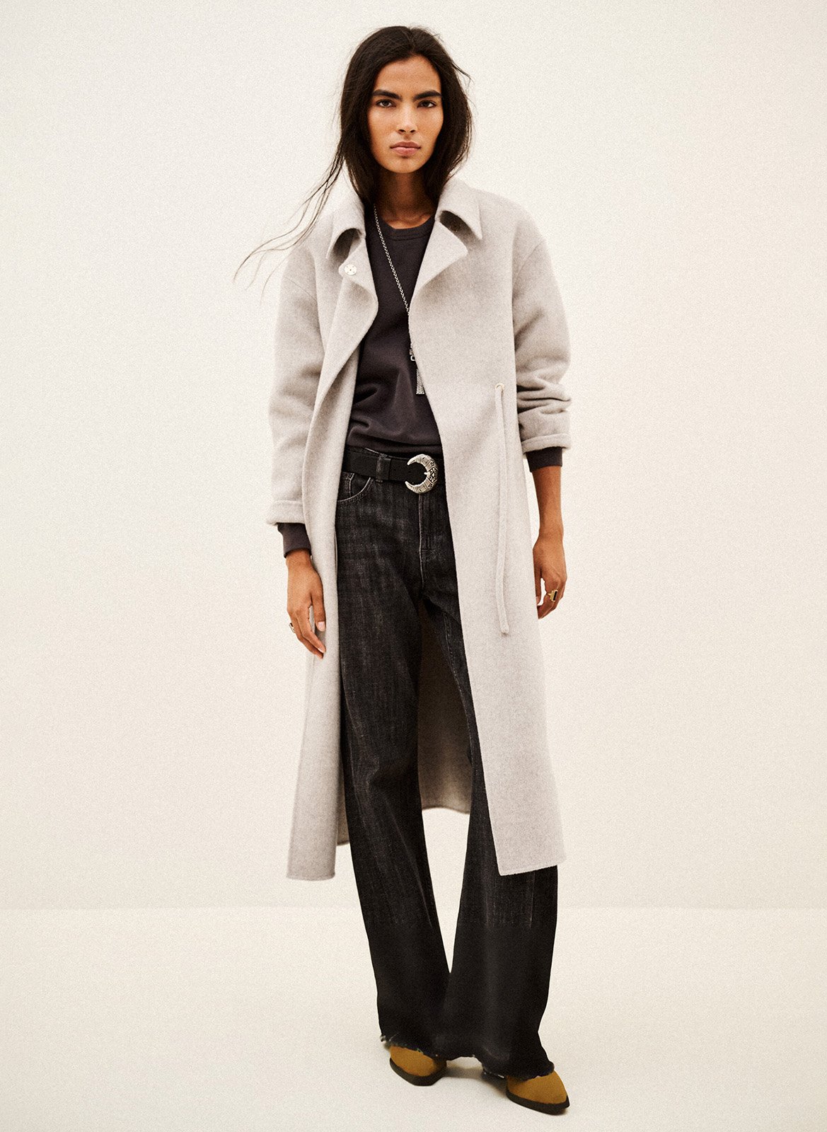 Manteau cintré en laine mélangée kate BA&SH Beige